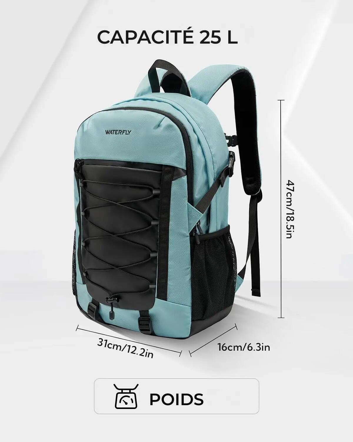 Sac à dos randonnée unisexe 25 L Vert 2/3
