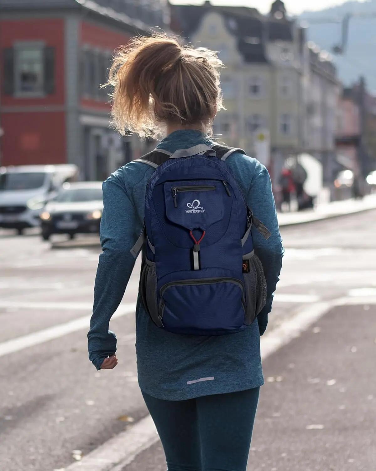 Sac à dos randonnée unisexe 20 L pliable ultraléger Bleu 2/3
