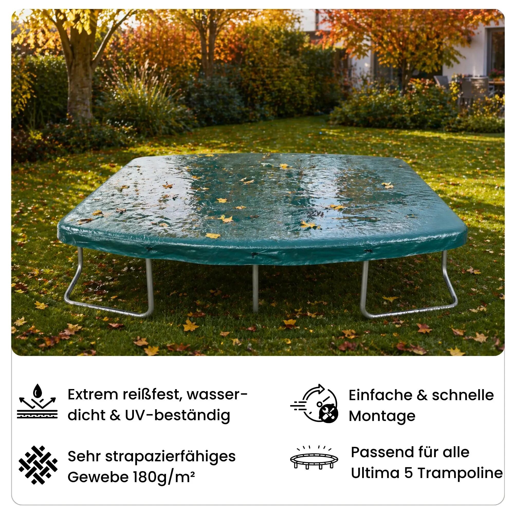 Ovale Trampolin Abdeckung 305x213 cm, Reißfest, Wasserdicht, UV-beständig 4/8