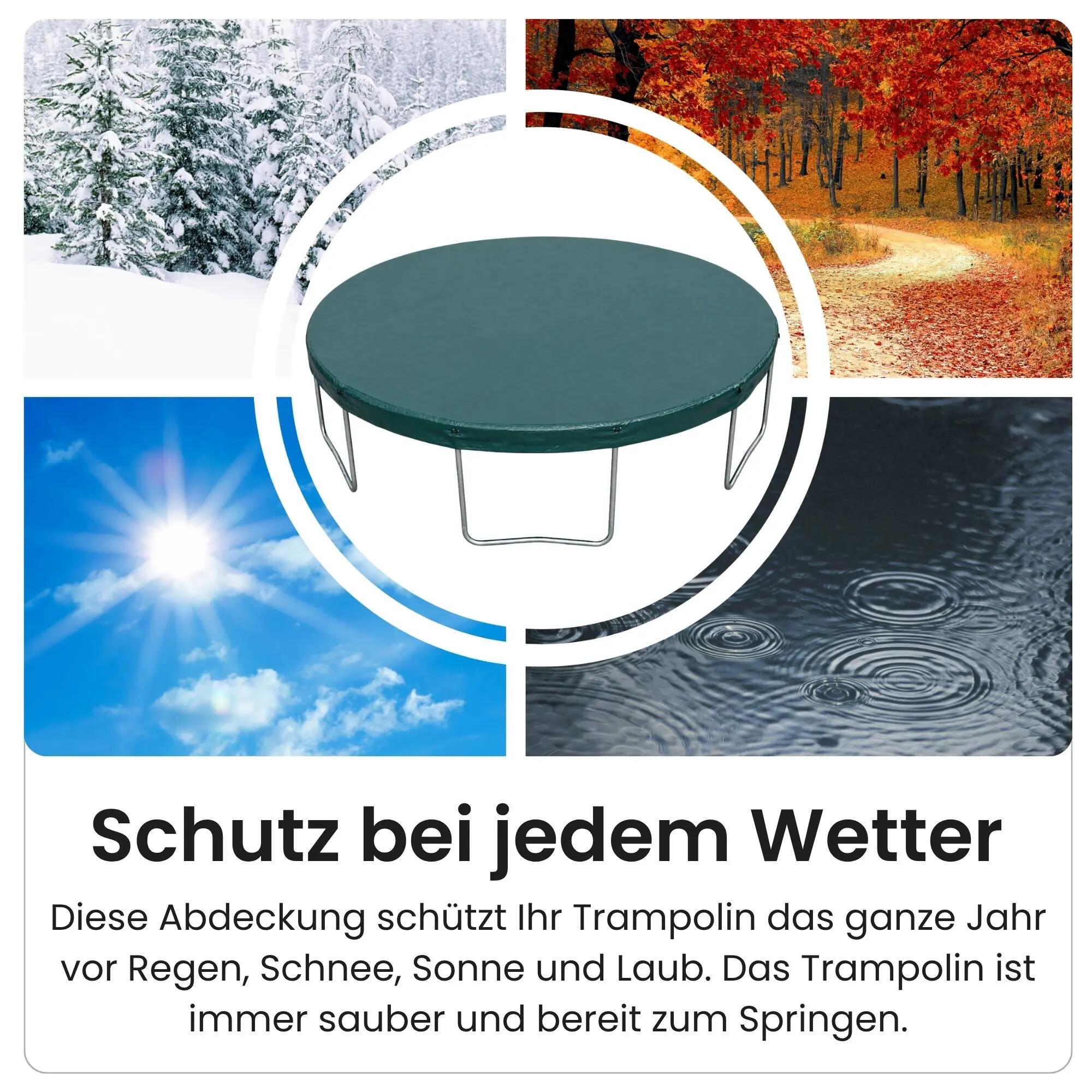 Runde Trampolin Abdeckung Ø183cm, Reißfest, Wasserdicht, UV-beständig, Universal 3/8