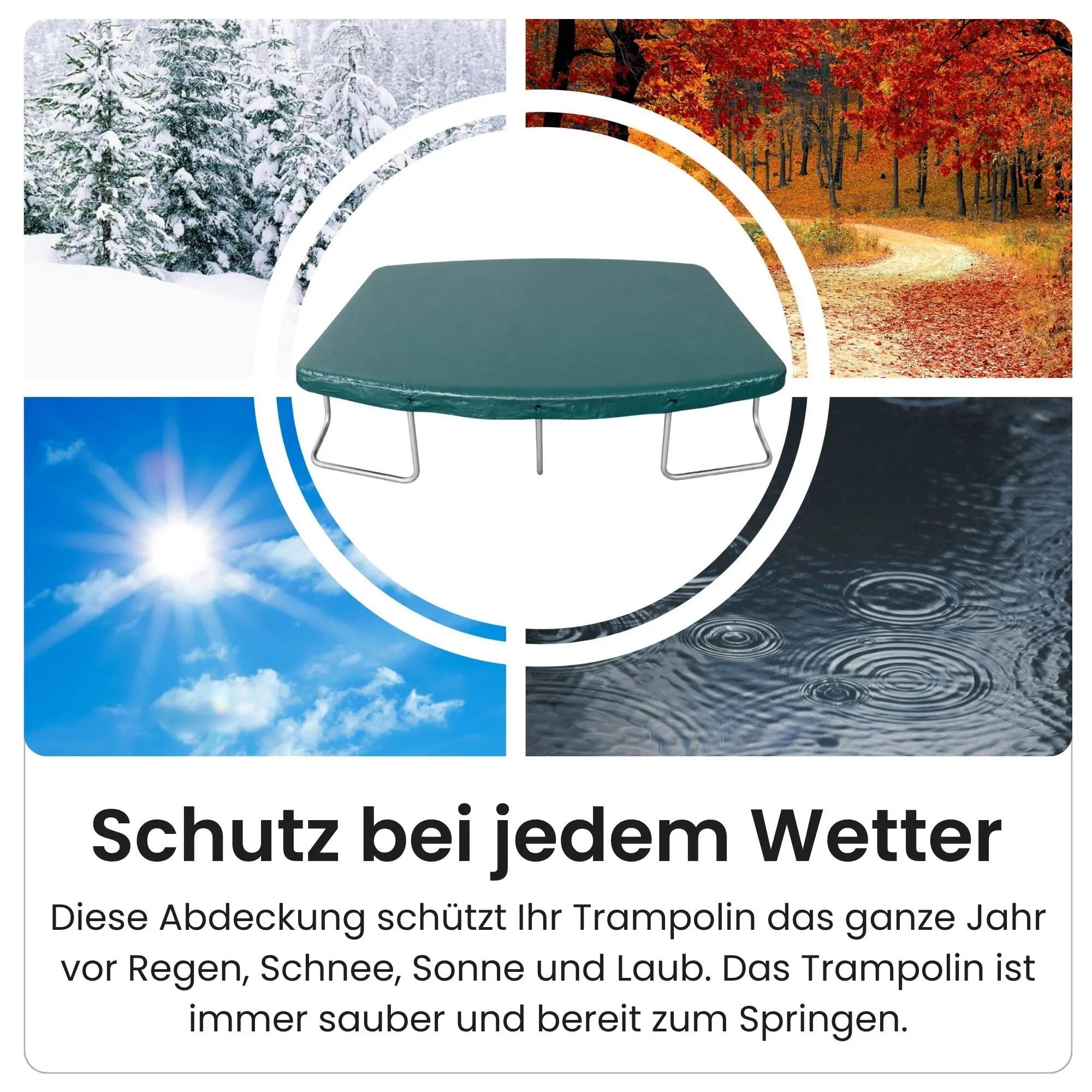 Ovale Trampolin Abdeckung 305x213 cm, Reißfest, Wasserdicht, UV-beständig 3/8