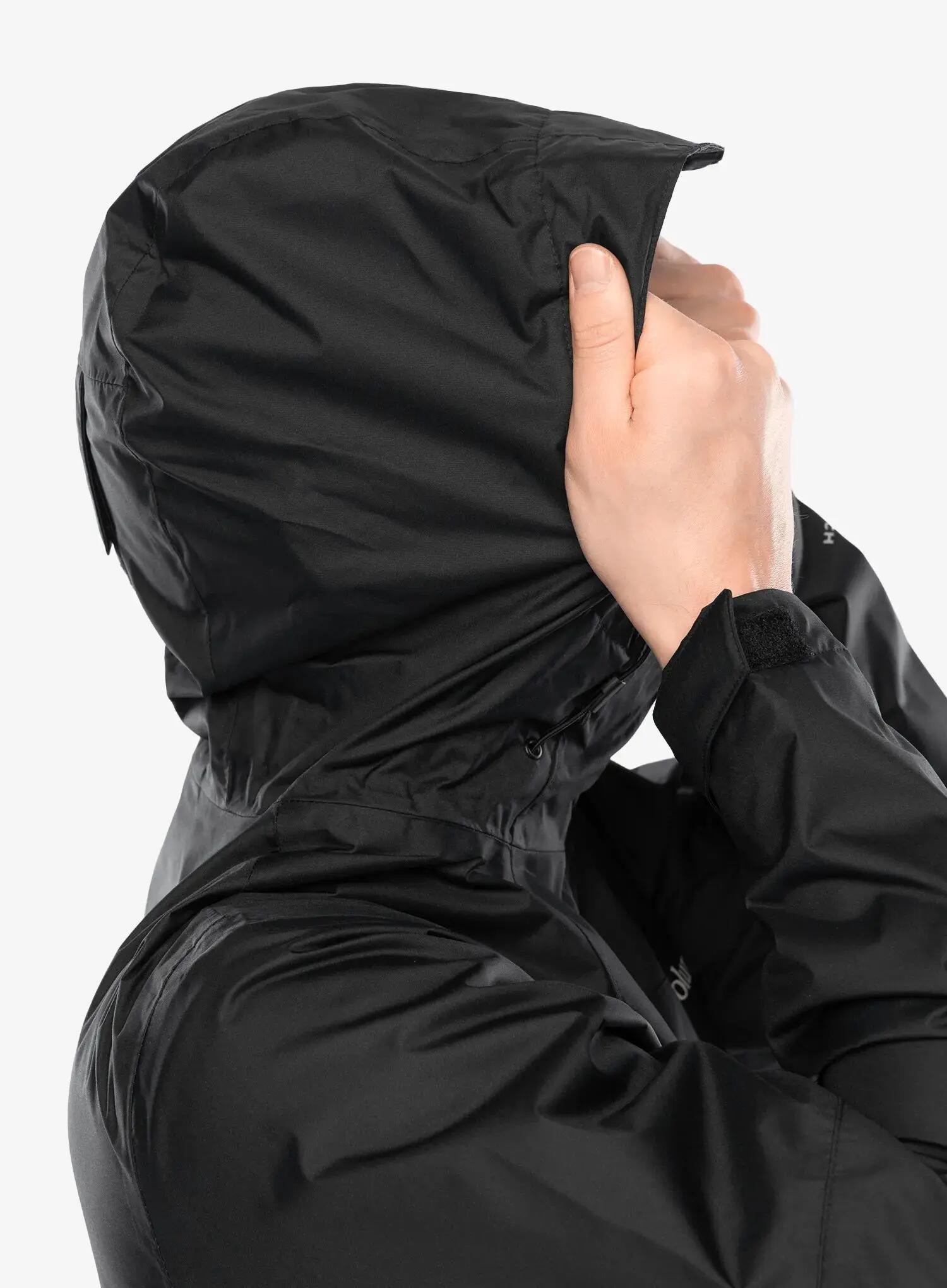 Mens Zip Pocket Raincoat (Black) 7/7