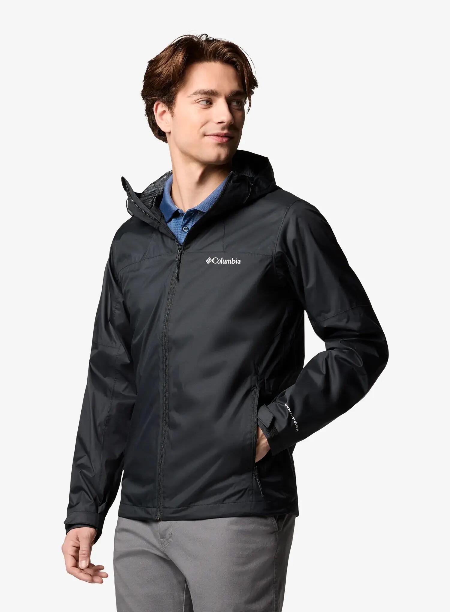 Mens Zip Pocket Raincoat (Black) 4/7