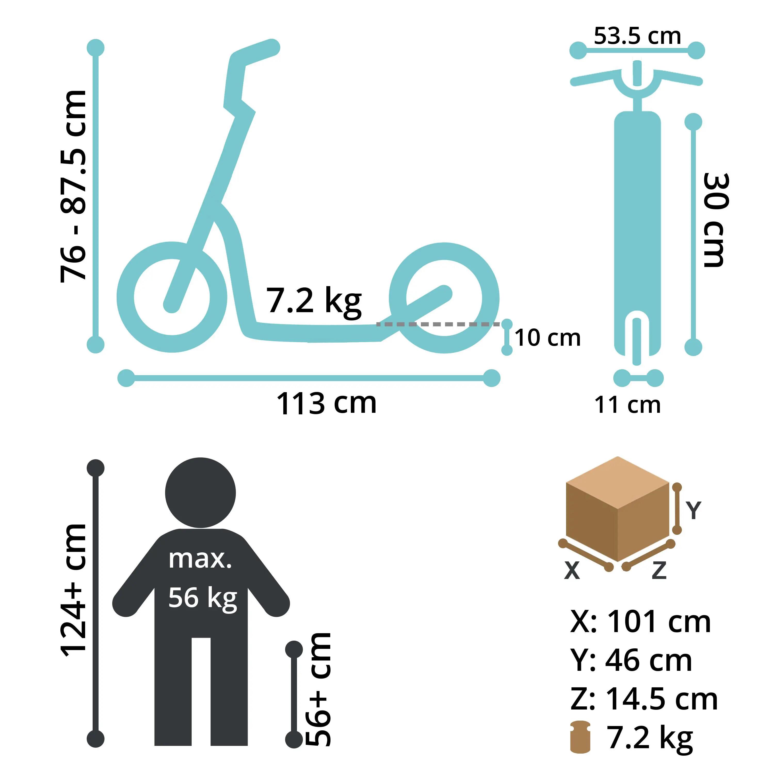 Monopattino con granruote 12", per bambini 8 anni, pneumatici ad aria, Sport 9/9