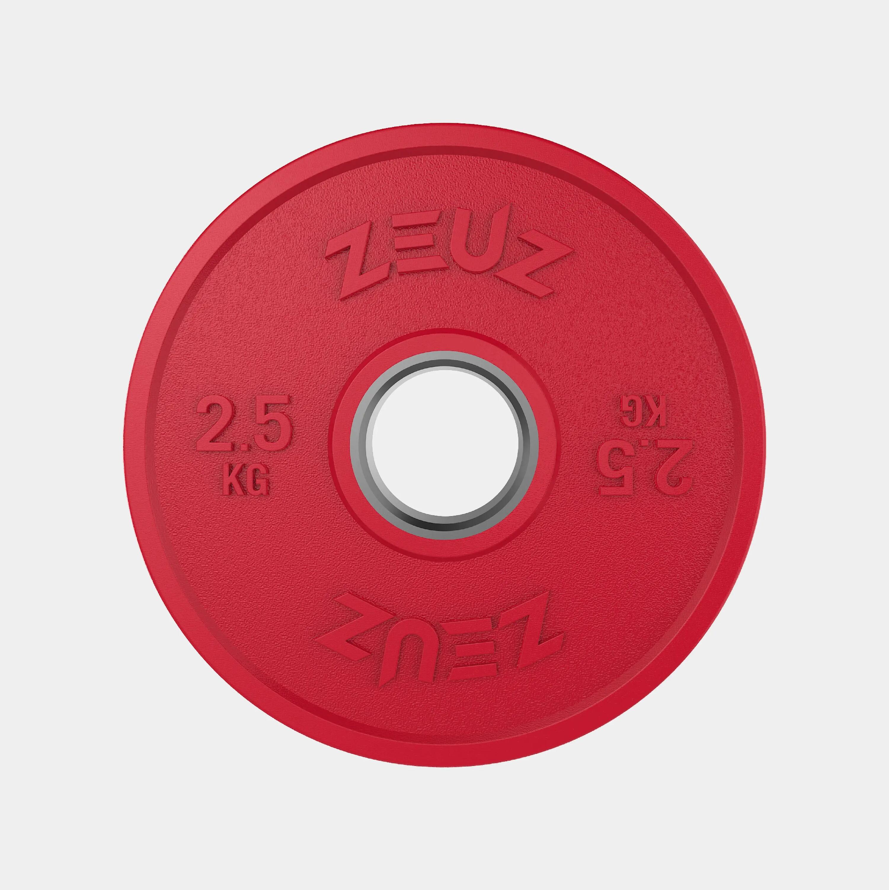 ZEUZ Dischi di peso, 2 pezzi, 2,5 kg – per manubri da 50 mm – Metallo e gomma 2/7