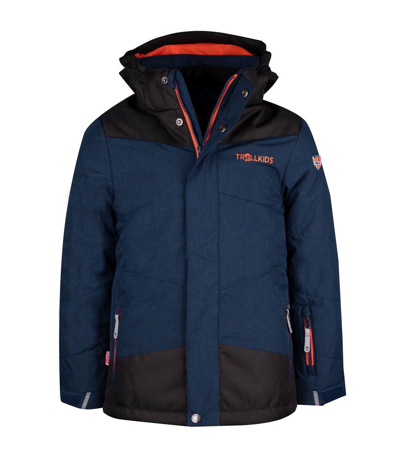 TROLLKIDS Kinder Winterjacke Norefjell Wasserabweisend Mystik Blau / Orange