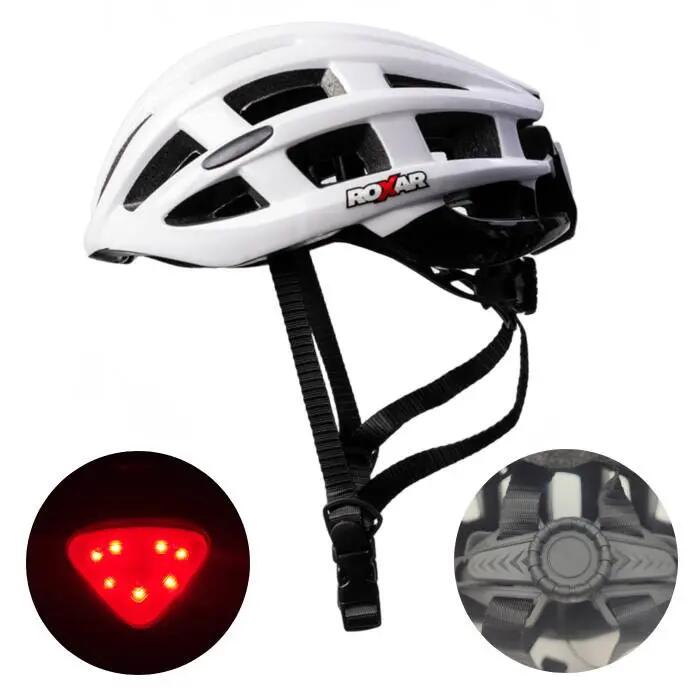 Kask rowerowy miejski / szosowy ROXAR STREET biały z wbudowaną lampką L 10/10