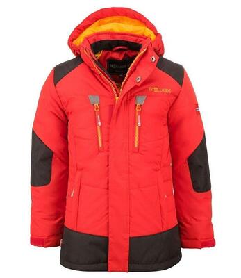 Kids winter parka narvik waterafstotend winddicht rood/zonnig geel