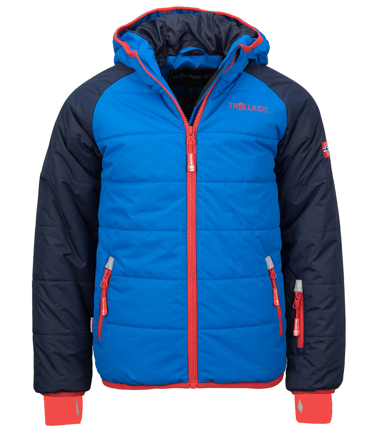 TROLLKIDS Kinder Winterjas Hafjell XT Waterdicht Winddicht Marineblauw/middelblauw/rood