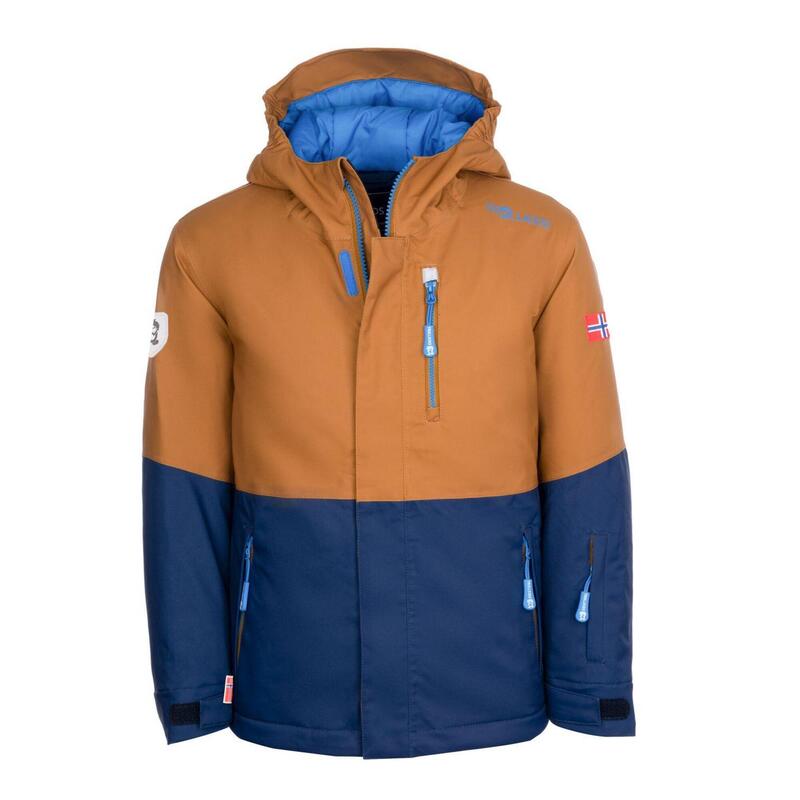 Veste de ski pour enfants Hallingdal Imperméable, respirante bronze/bleu marine