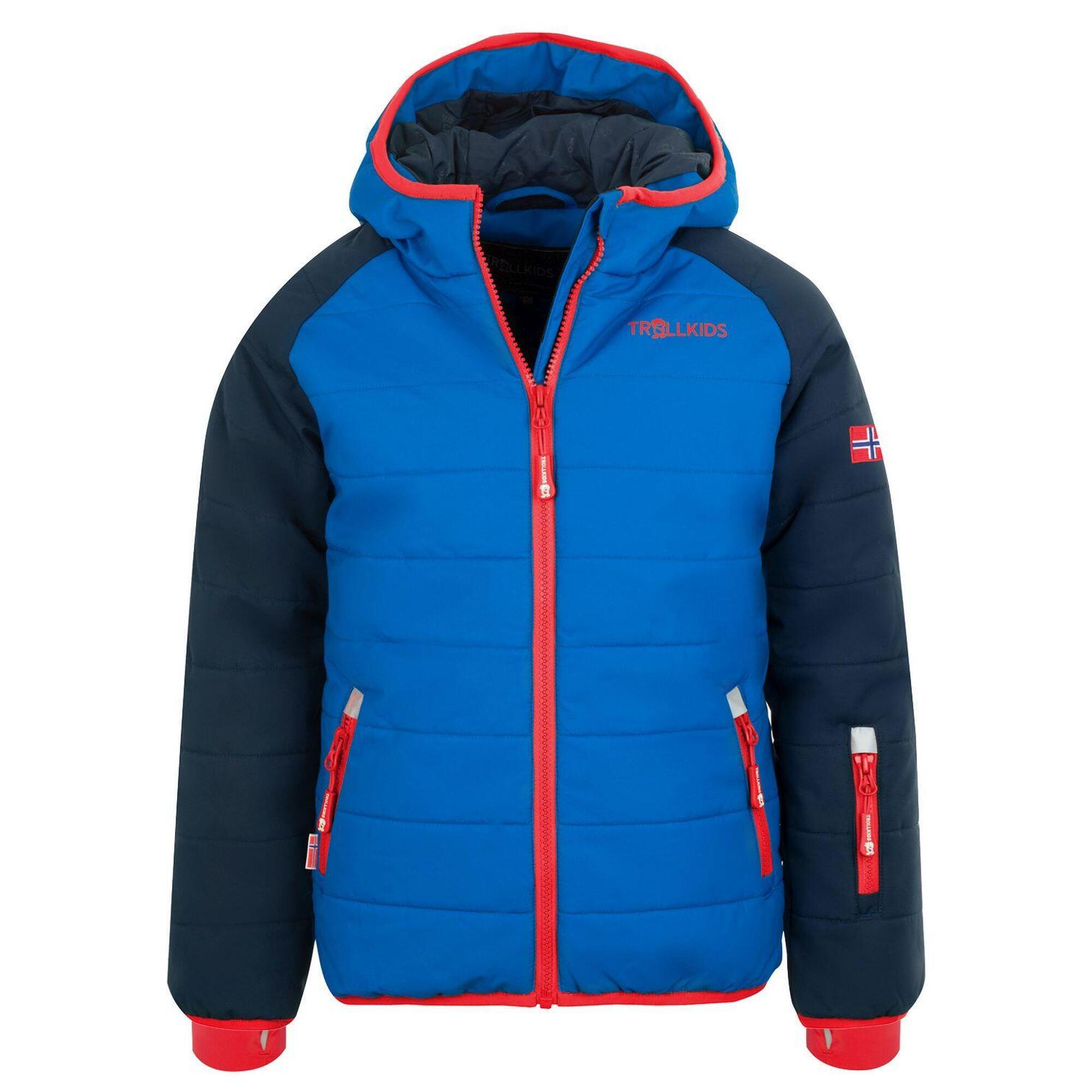 Hafjell PRO water-repellent children's ski jacket navy blue / medium blue / red