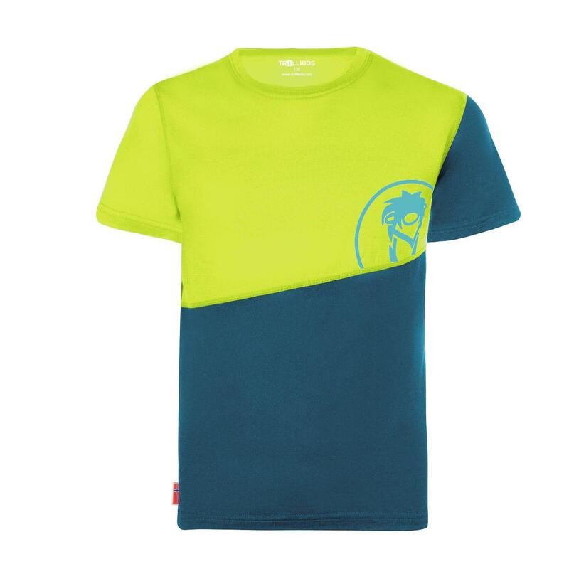 T-shirt enfant Sandefjord vert pétrole/lime