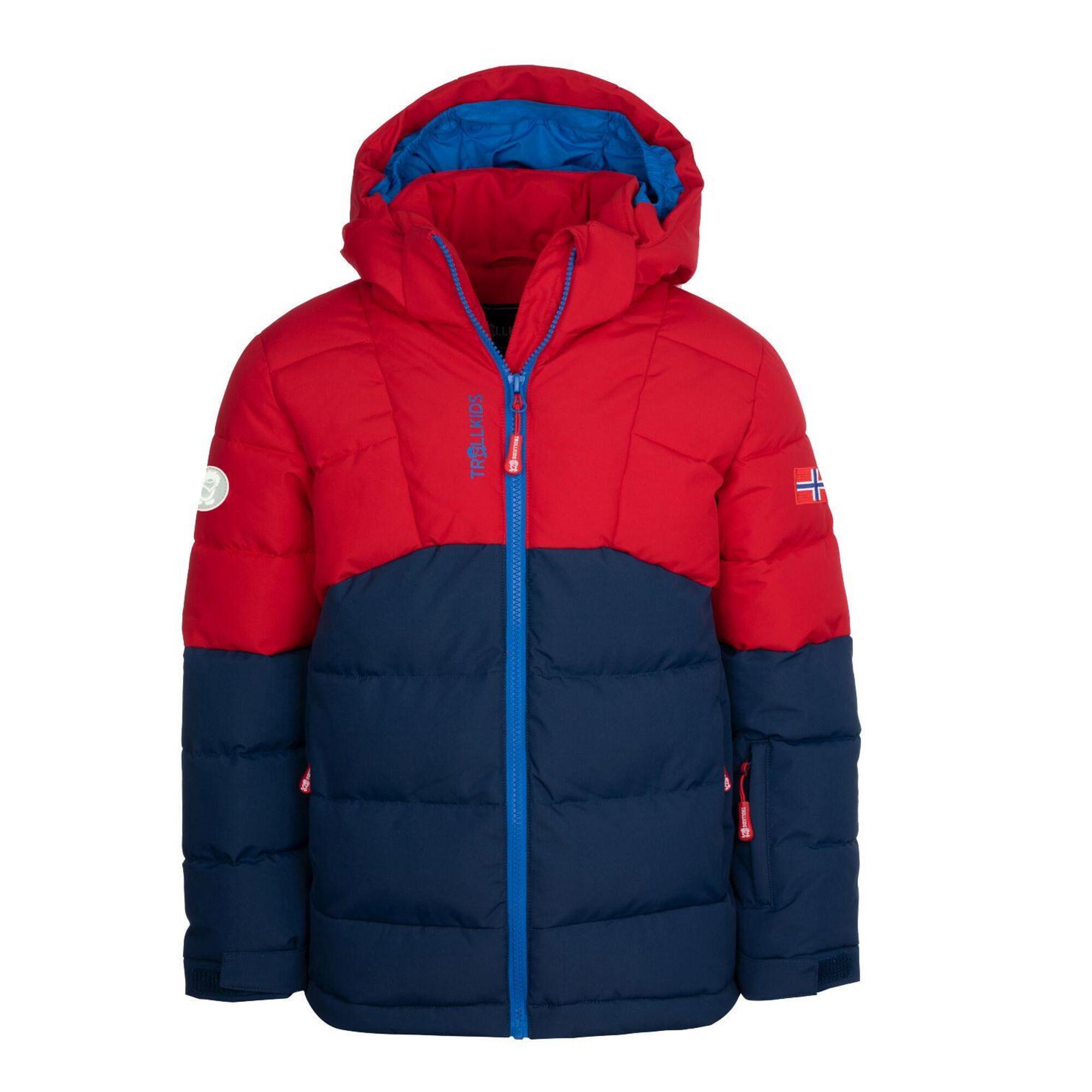 Gryllefjord children's winter jacket light red/blue