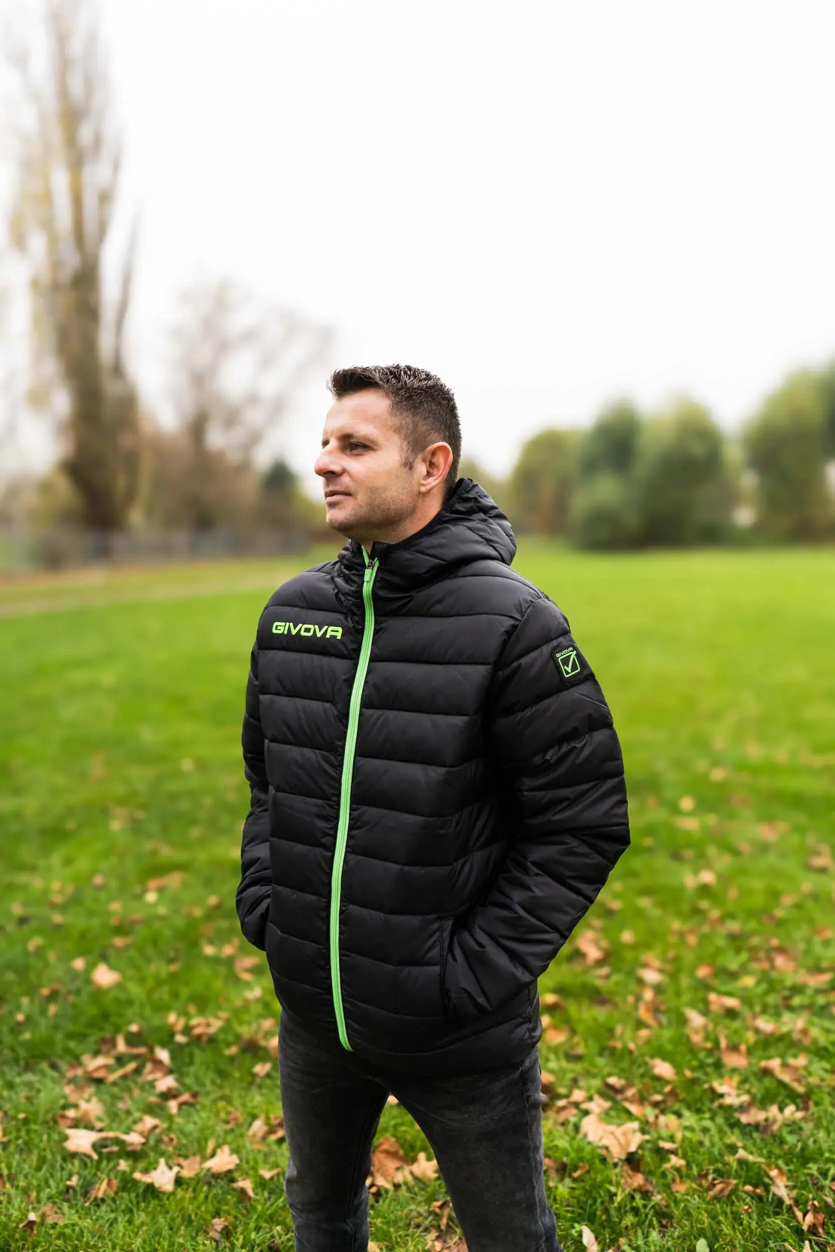 GIUBBINO uomo givova nero/verde fluo 4/6