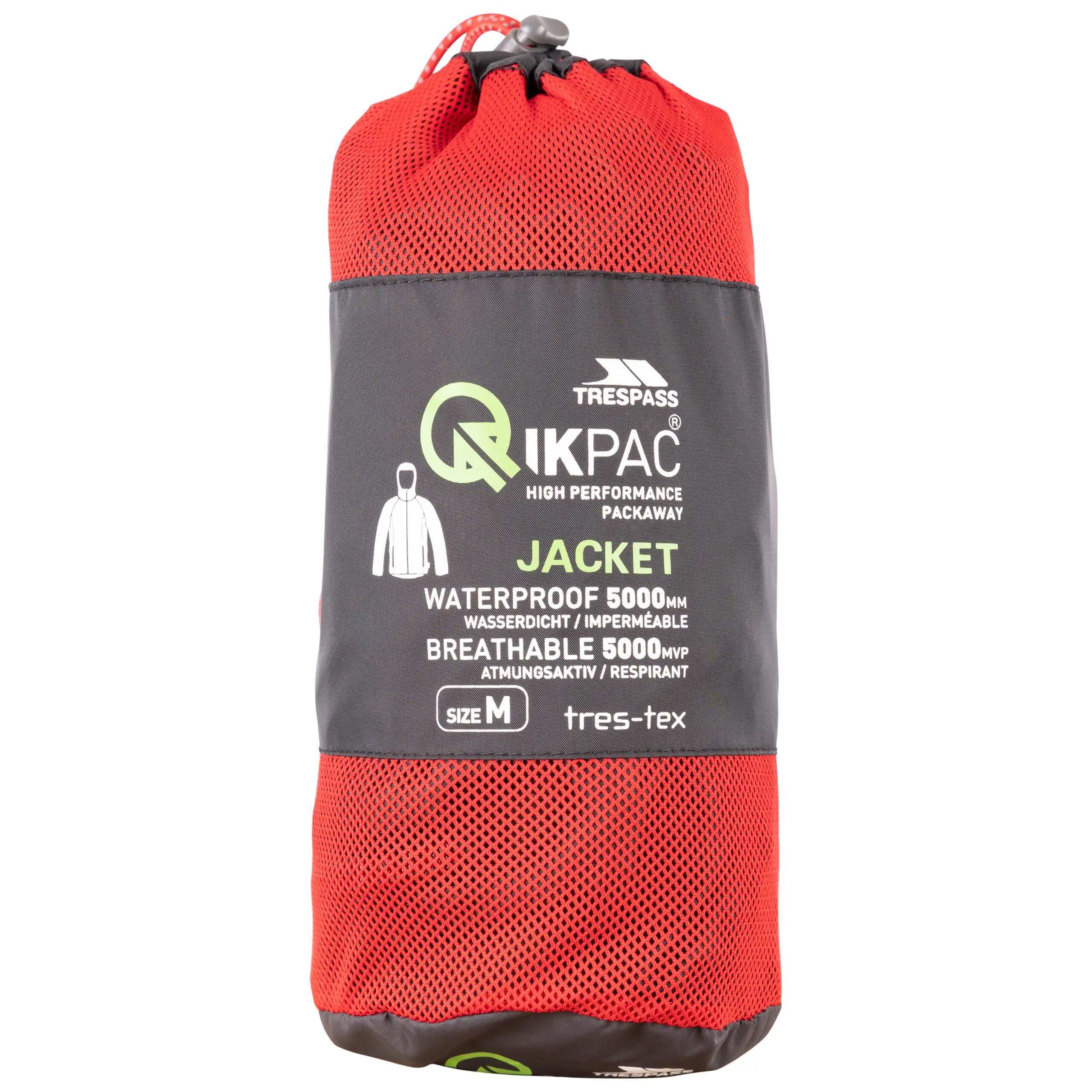 Trespass Qikpac X - Unisex Packaway Jkt Zwart/rood 3/7