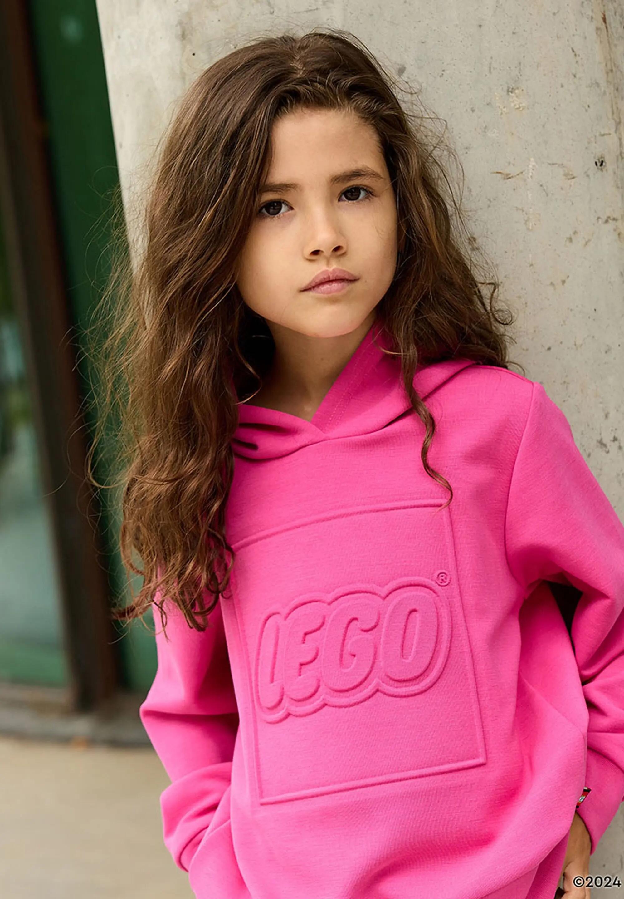 Bluza z kapturem dziewczęca LEGO z kieszenią kangurką 11010295/446 - różowa 2/6