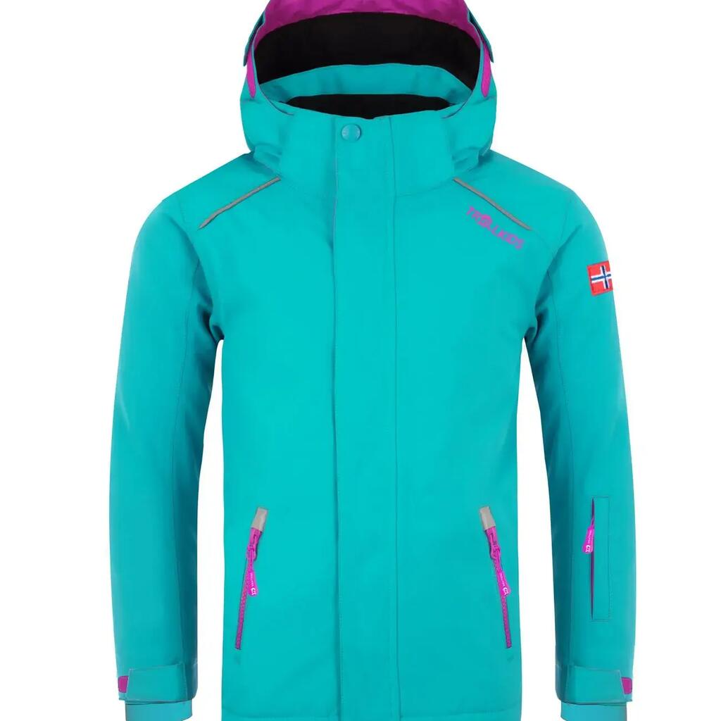 Holmenkollen PRO Kids' Ski Jacket Turquoise, Waterproof, Lined