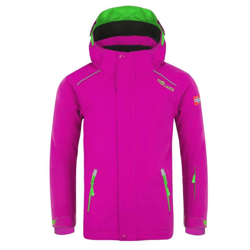 Veste de ski pour enfants Holmenkollen PRO imperméable rose / vert