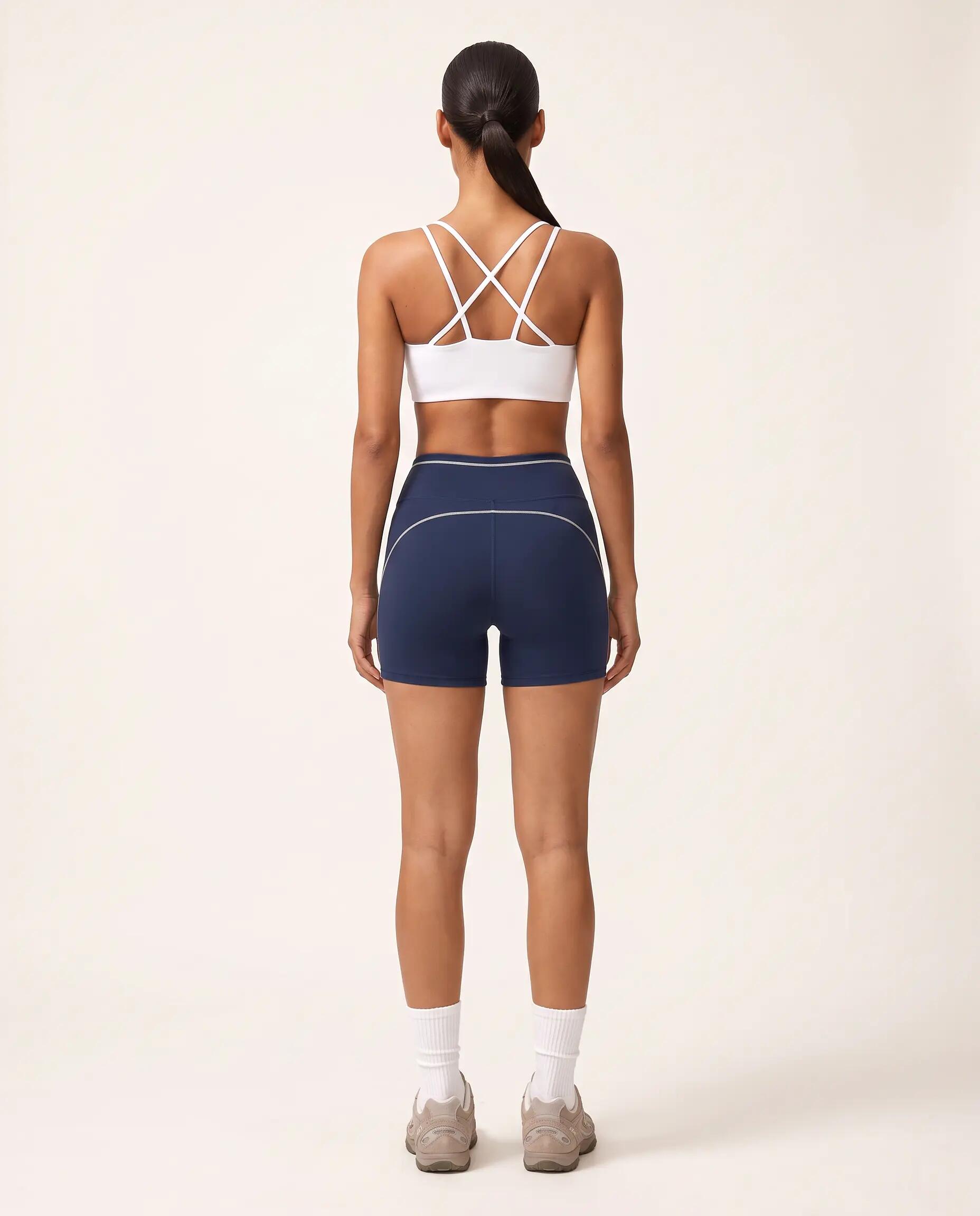 Reggiseno sportivo yoga donna doppie spalline sottili - Bianco 6/6