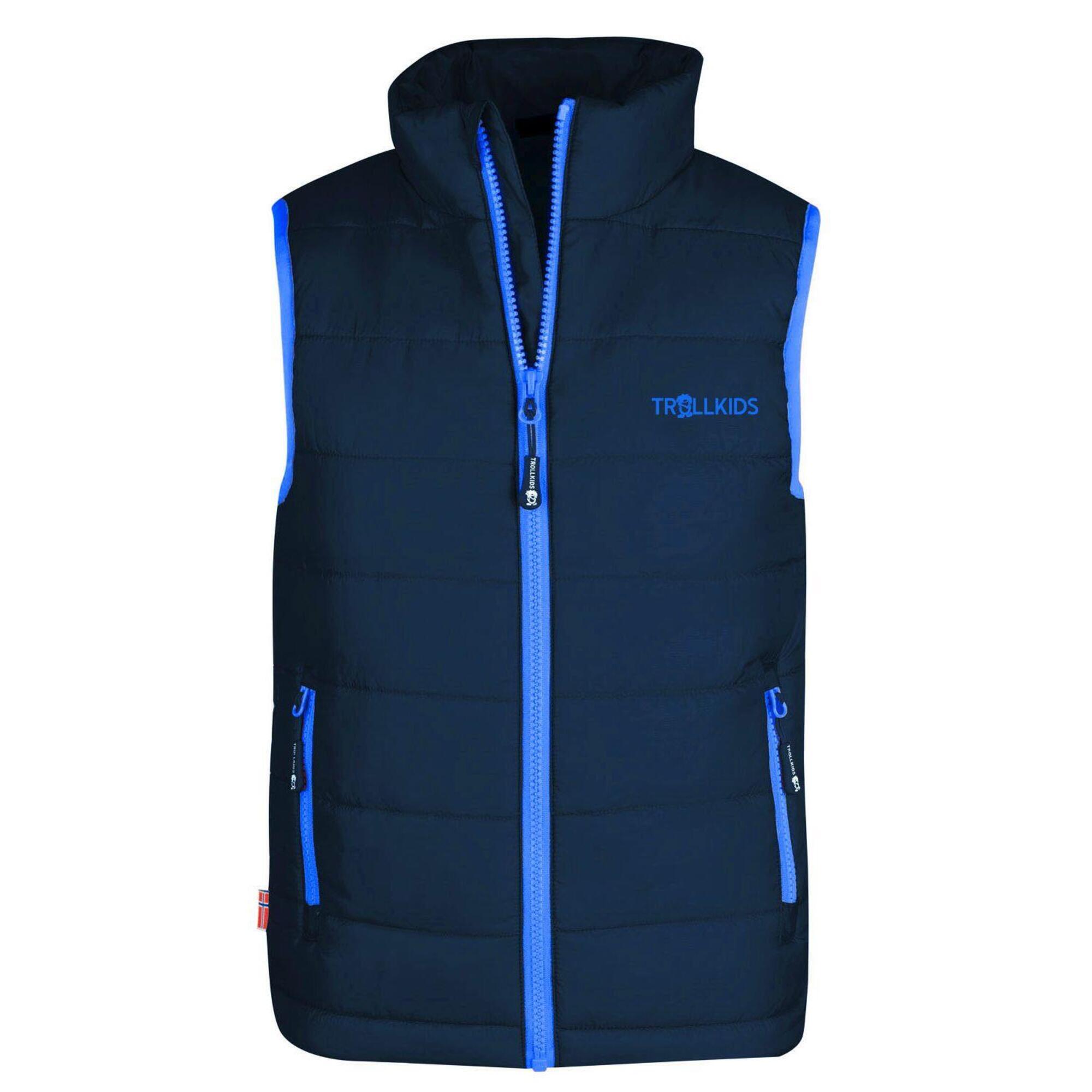 Gilet Trondheim da bambino in polifibra blu/marino medio