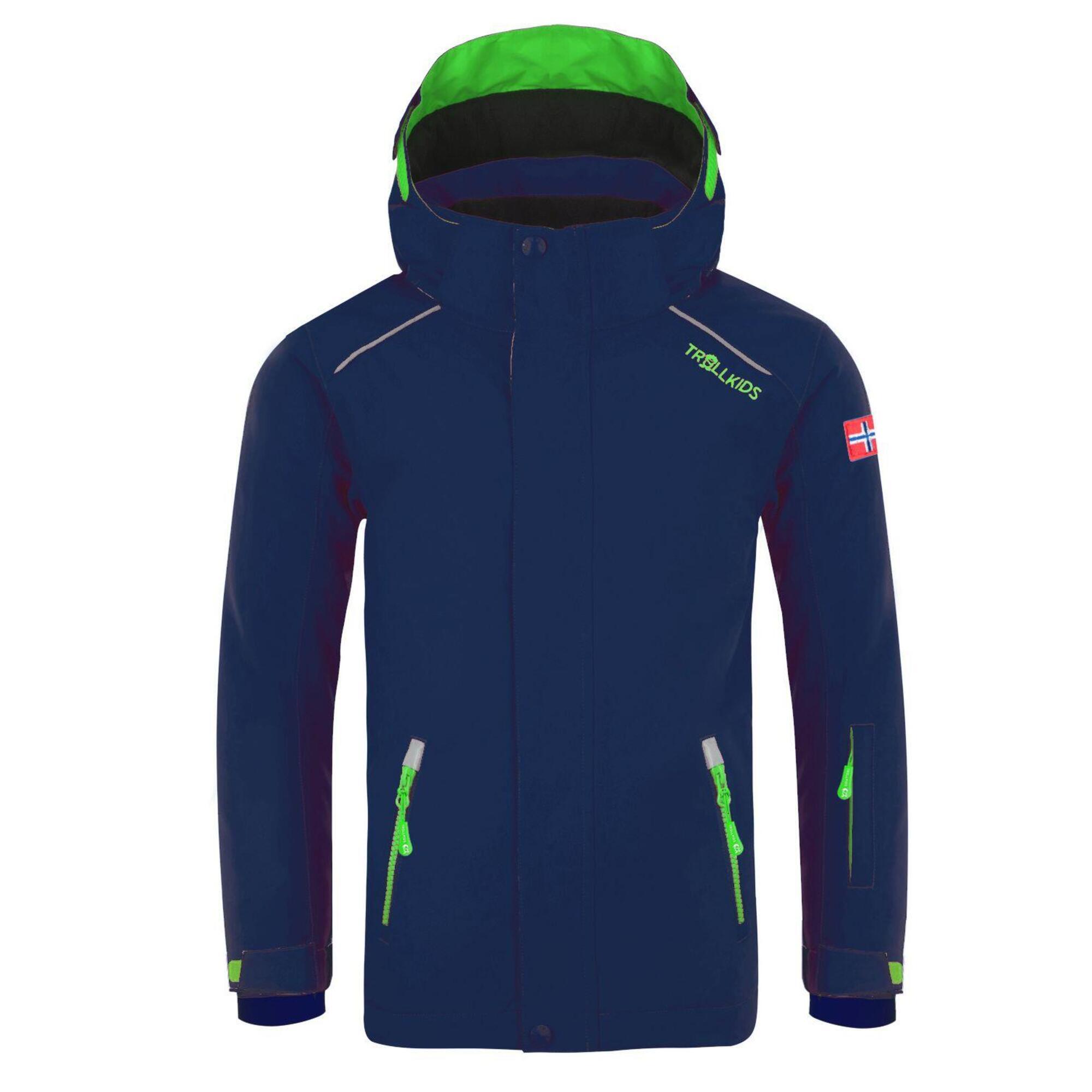Trollkids - Veste De Ski Pour Enfants Holmenkollen Pro Imperméable Et Isolante Vert - Veste - Bleu|vert - 3 À 4 Ans - Decathlon