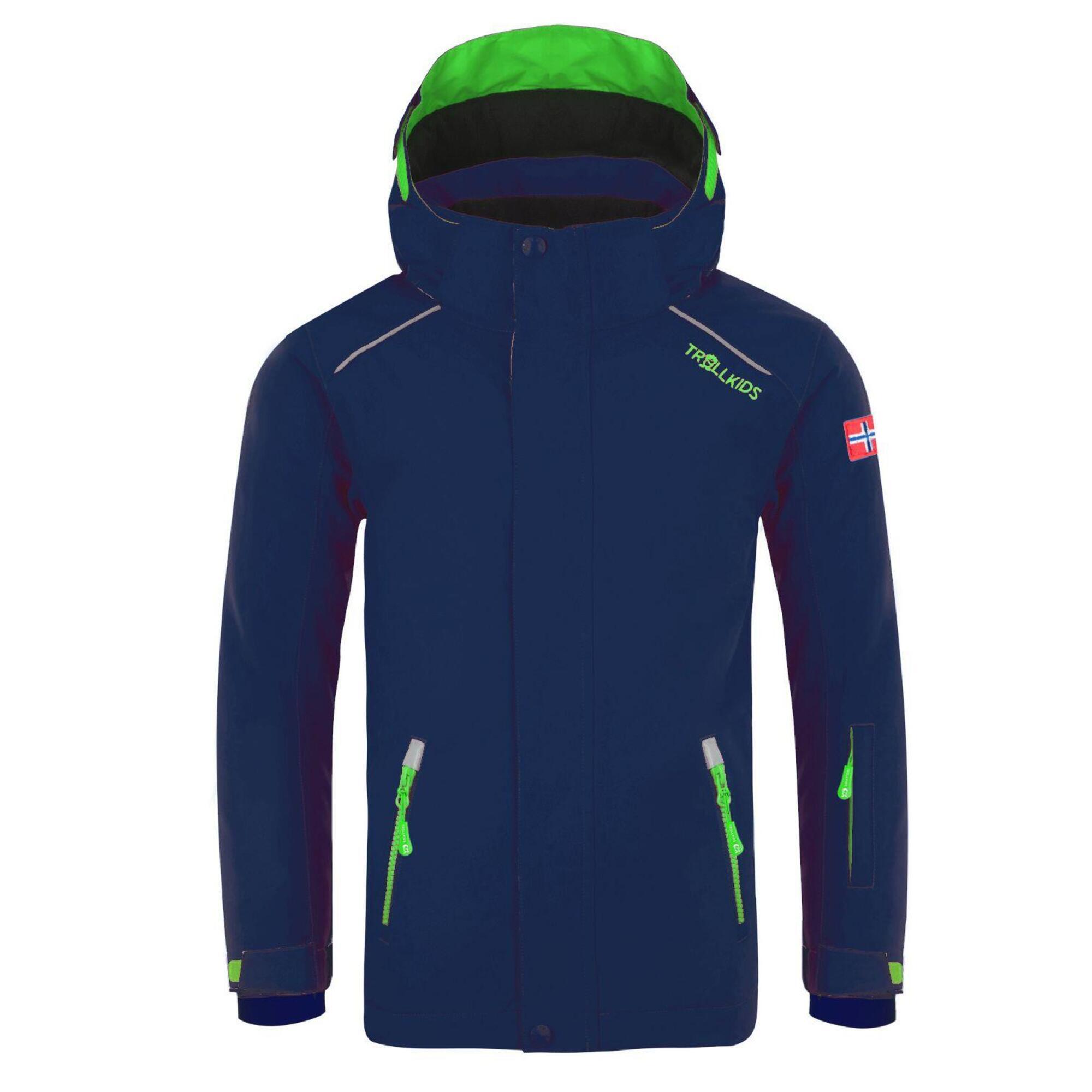 Holmenkollen PRO waterproof children's ski jacket navy blue / green