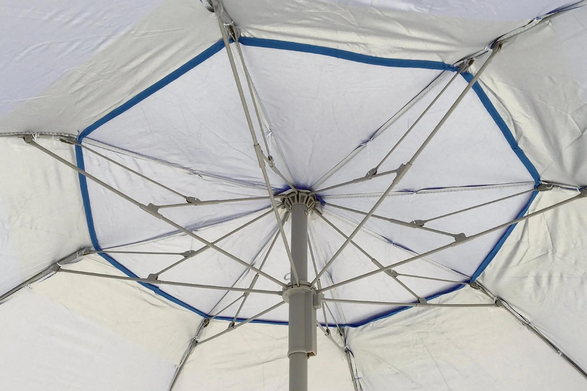Umbrelă de plajă SOLART cu protecție UPF 50+, 8 spite, albastră 3/5