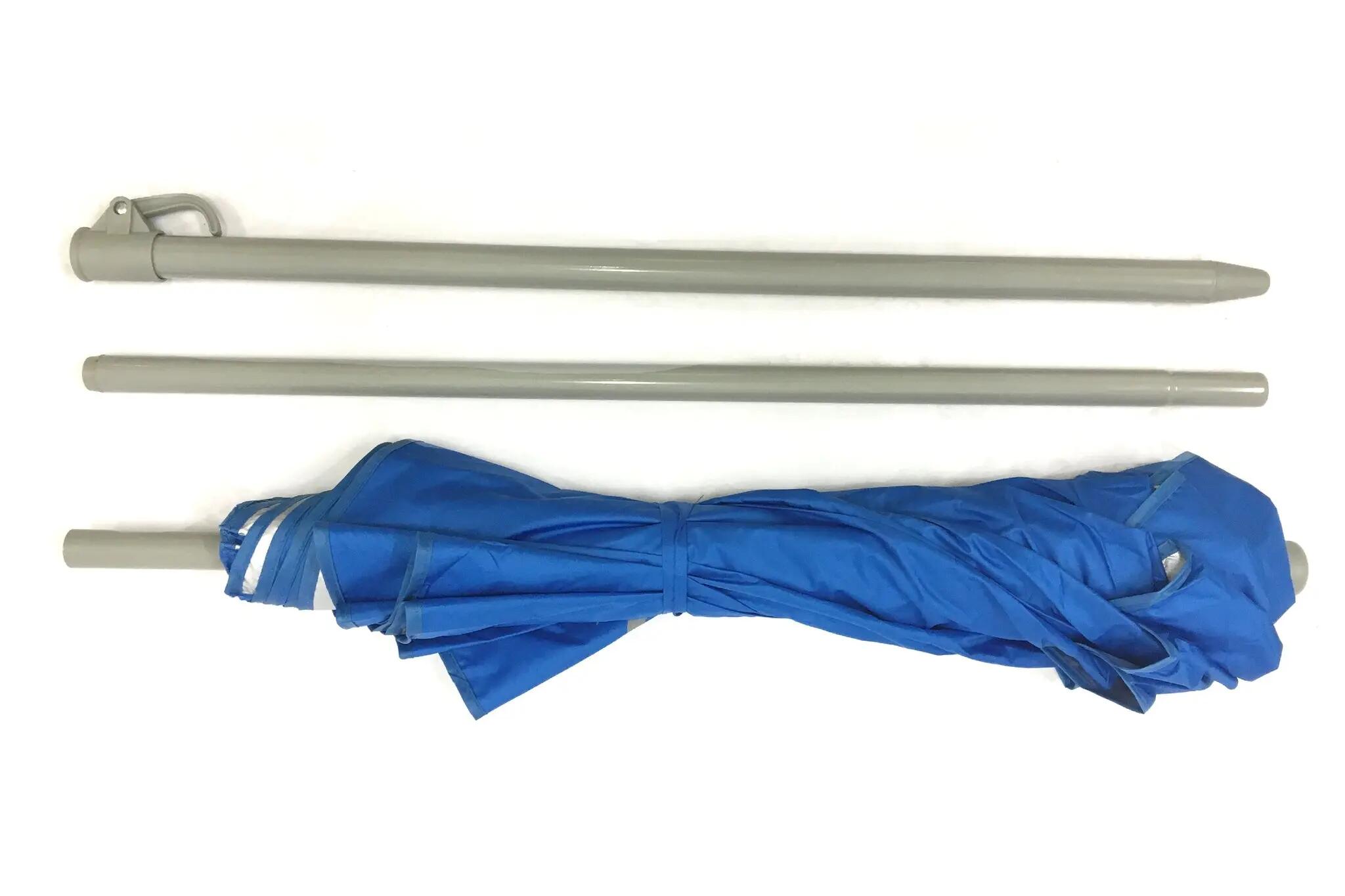 Umbrelă de plajă SOLART cu protecție UPF 50+, 8 spite, albastră 2/5