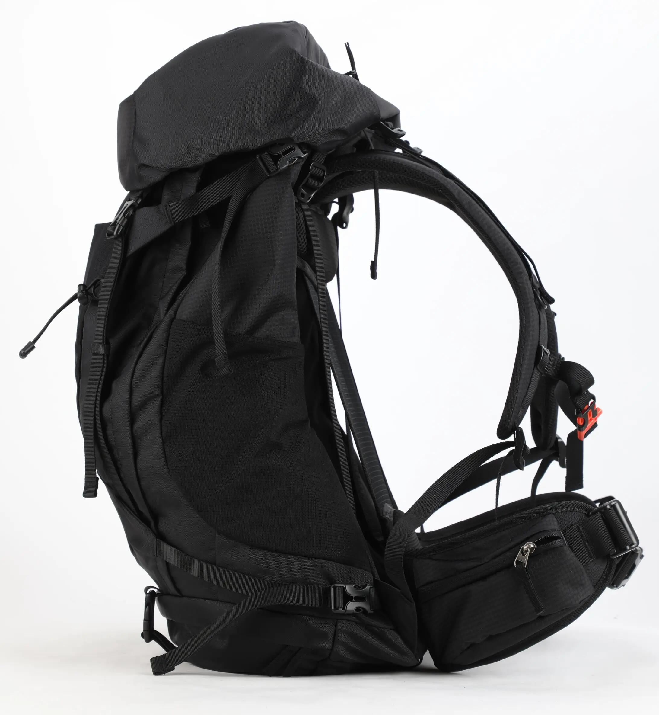Rucsac de drumeție Maui & Sons 70L, negru, cu husă de ploaie 3/10
