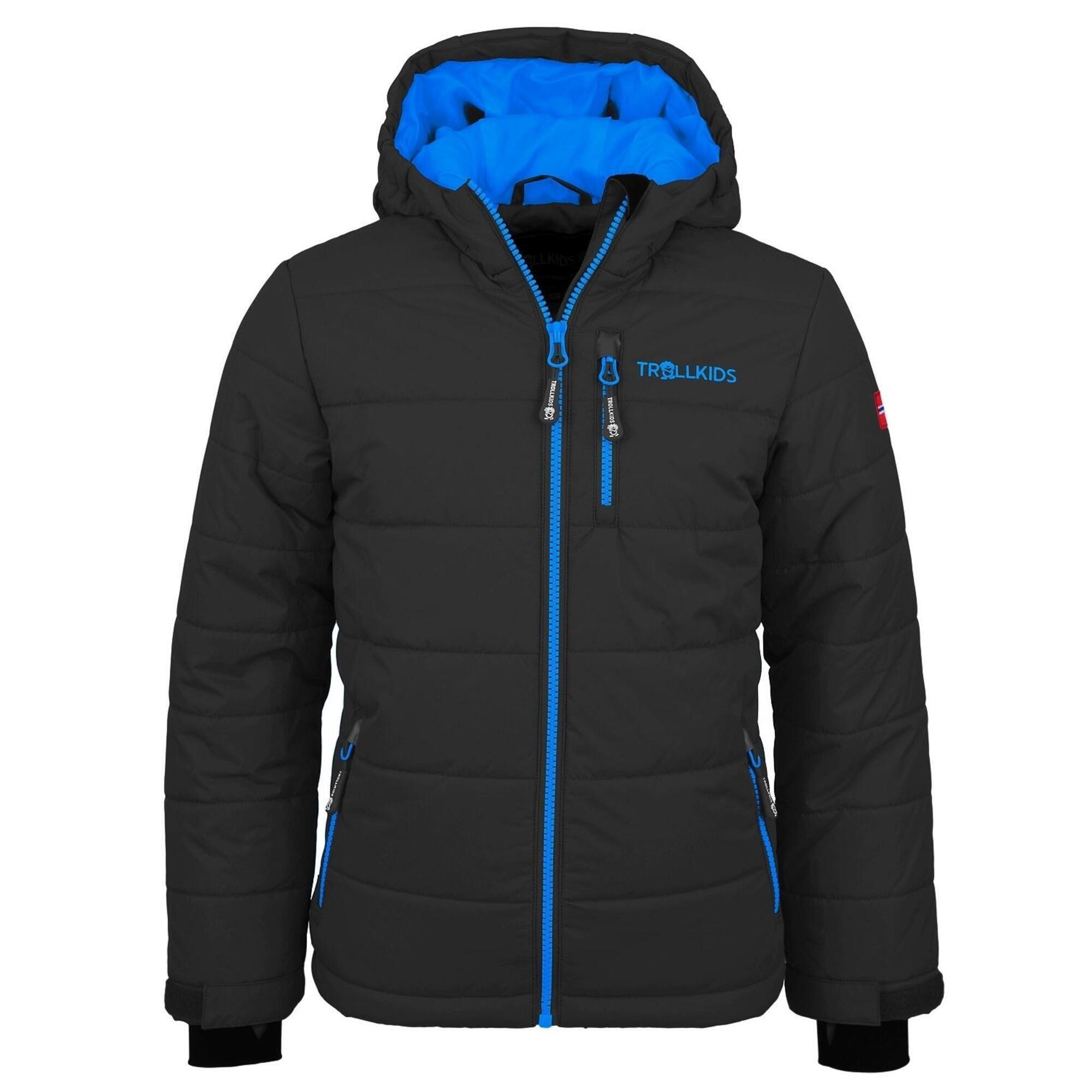 TROLLKIDS Kinder Winterjas Hemsedal Waterdicht Winddicht Donkergrijs/middelblauw