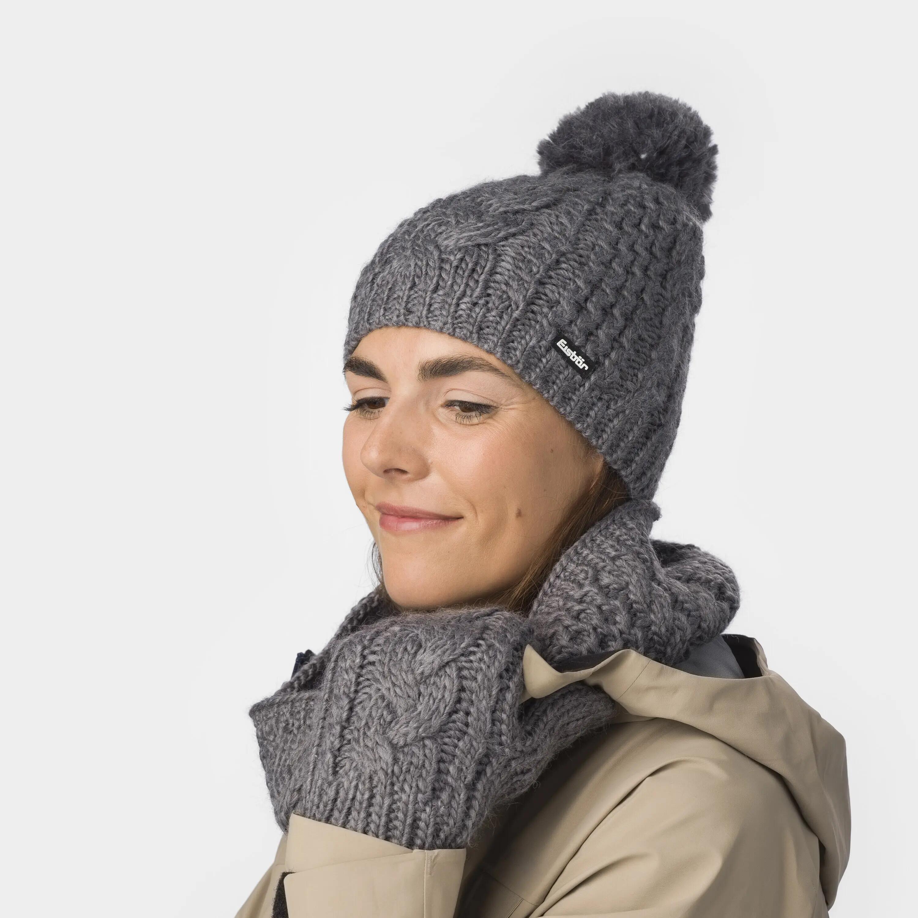 Bonnet Afra bonnet à pompon femme bonnet d'hiver polaire pompon chaud Merino 6/6
