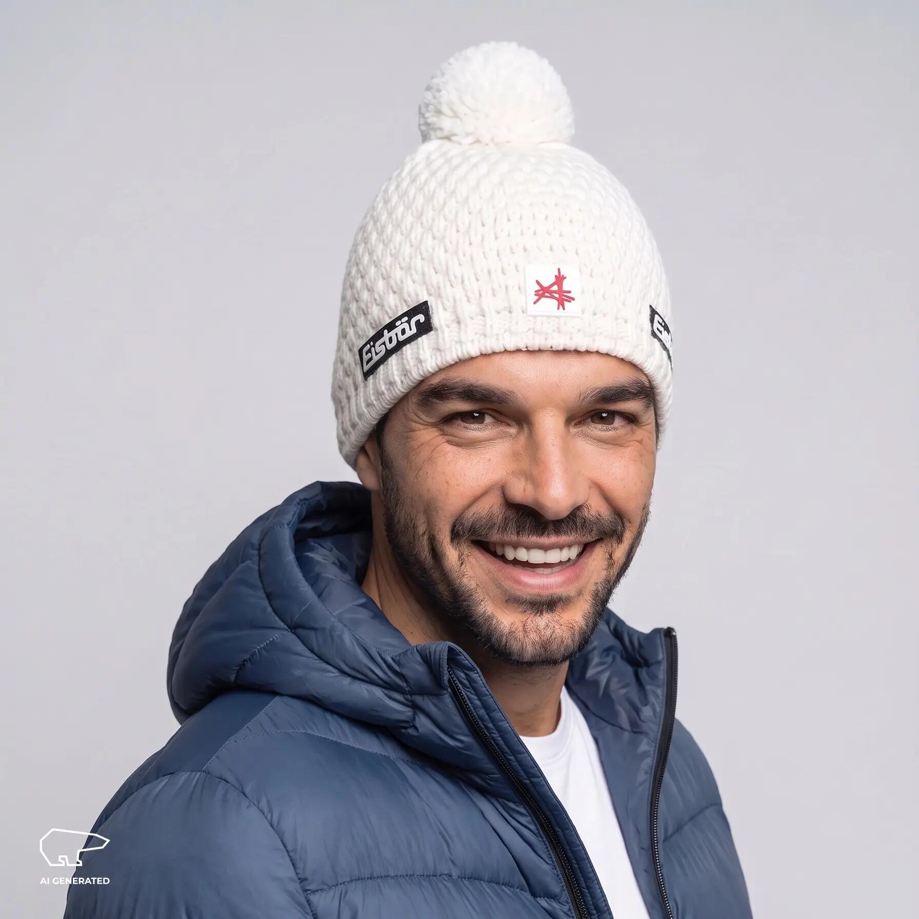 Muts Trail Ski Austria Pomponmuts Dames Wintermuts Fleece Pompon ademend 5/7