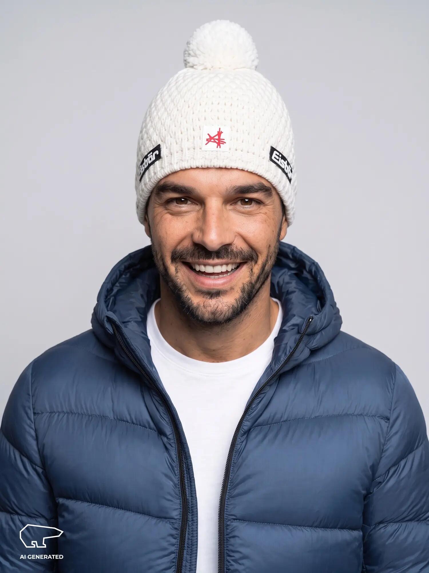Muts Trail Ski Austria Pomponmuts Dames Wintermuts Fleece Pompon ademend 4/7