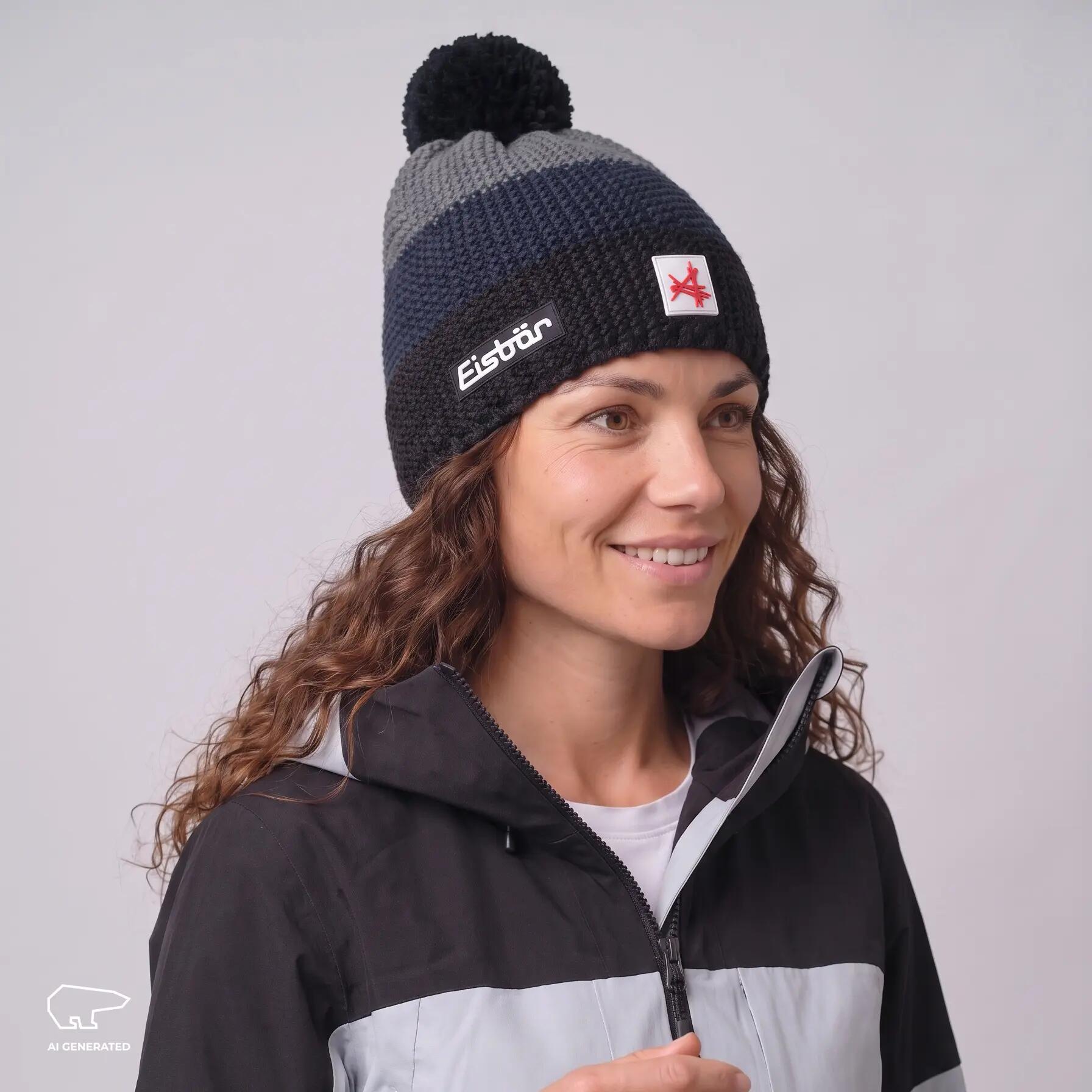 Muts Star Ski Austria muts met pompon heren dames wintermuts fleece pompon 5/8