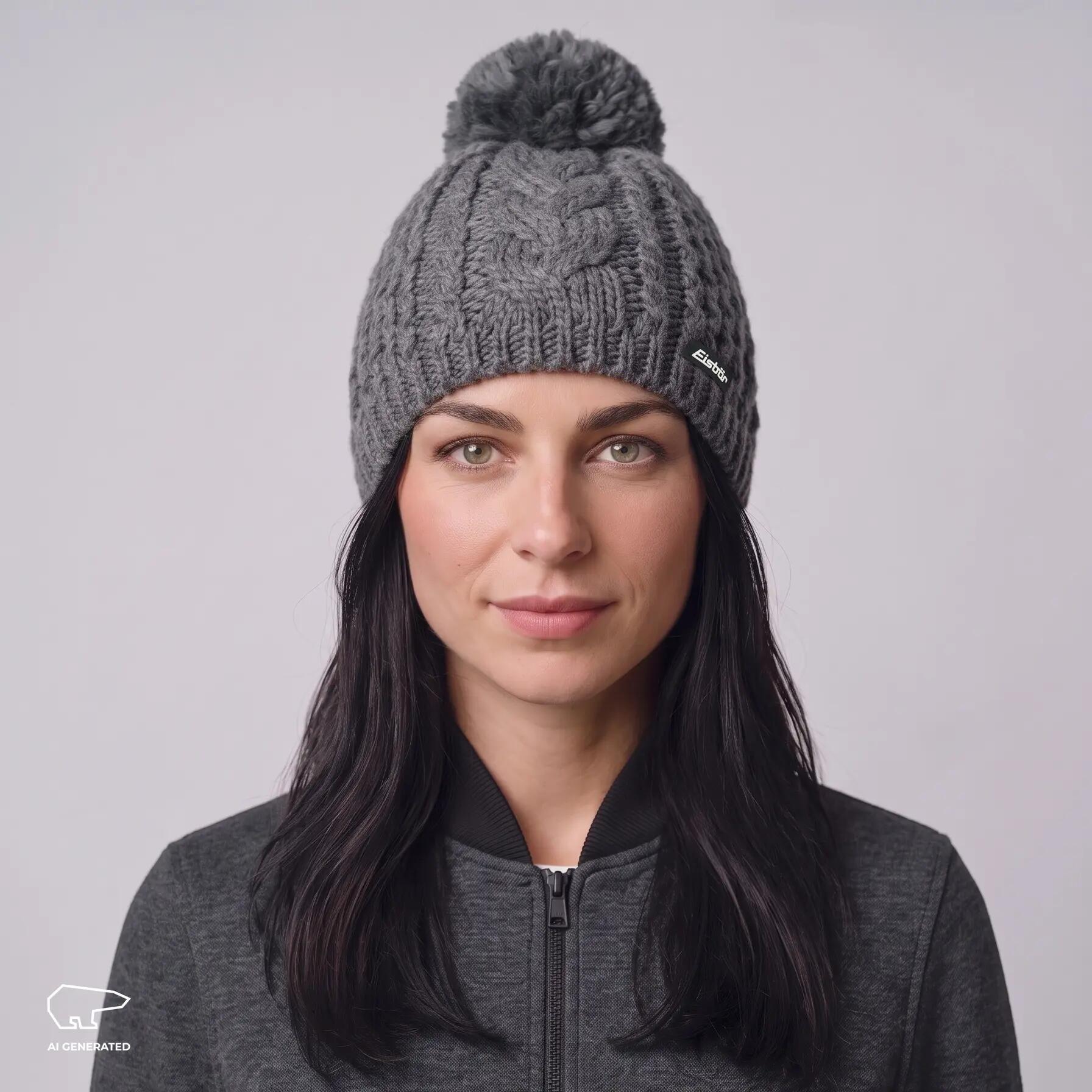 Bonnet Afra bonnet à pompon femme bonnet d'hiver polaire pompon chaud Merino 4/6