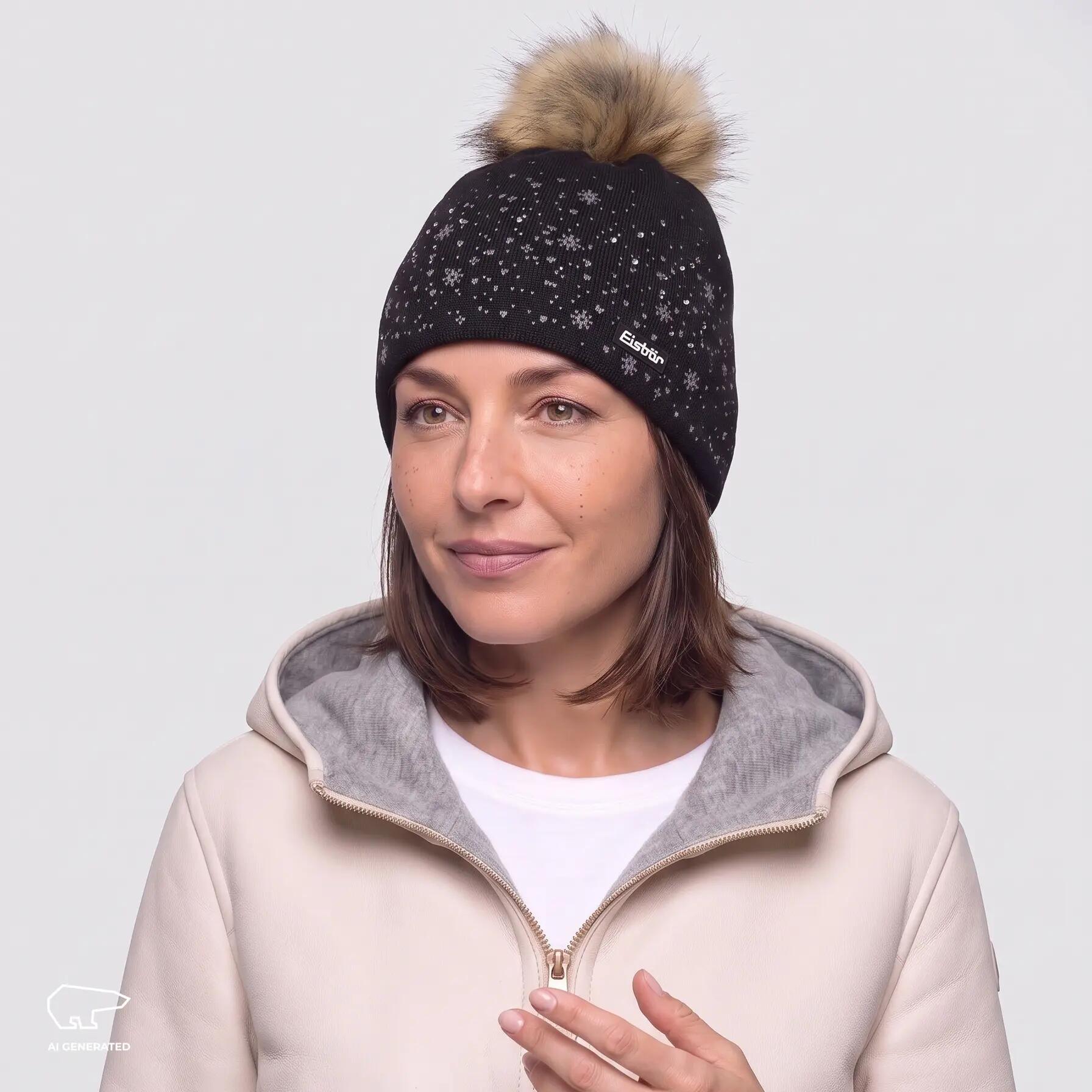 Eisbär Rana Lux Crystal Mütze für Damen mit Bommel 5/5