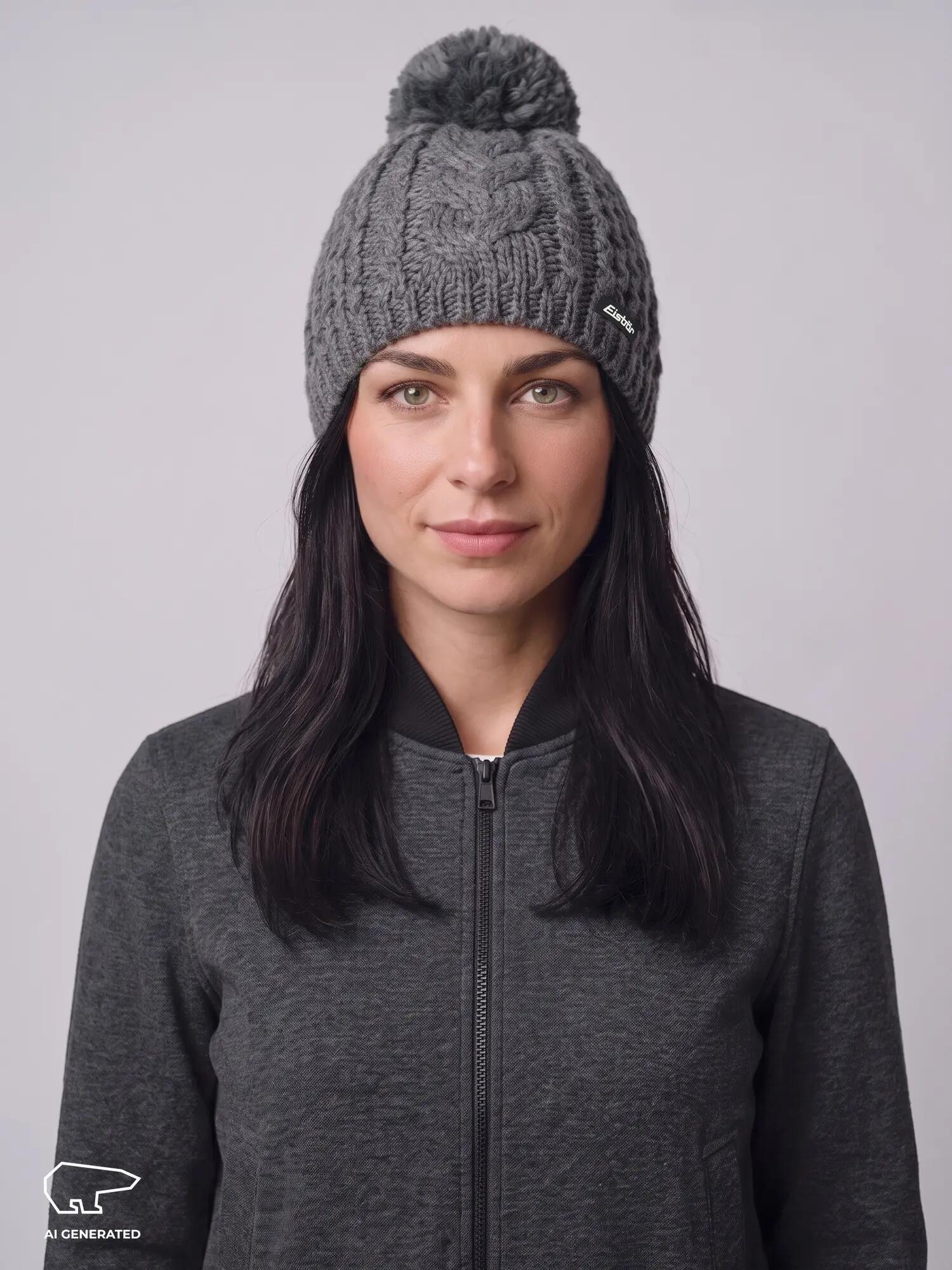 Bonnet Afra bonnet à pompon femme bonnet d'hiver polaire pompon chaud Merino 3/6