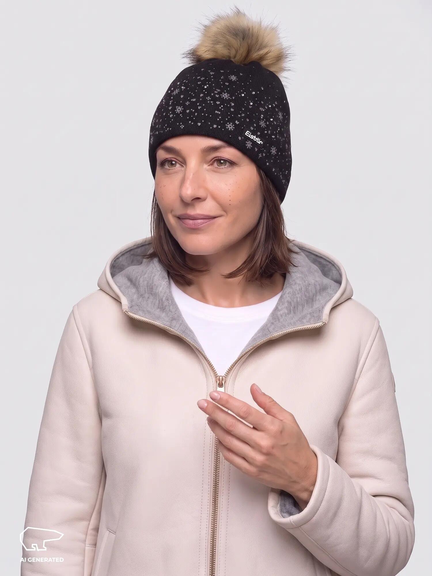Eisbär Rana Lux Crystal Mütze für Damen mit Bommel 4/5