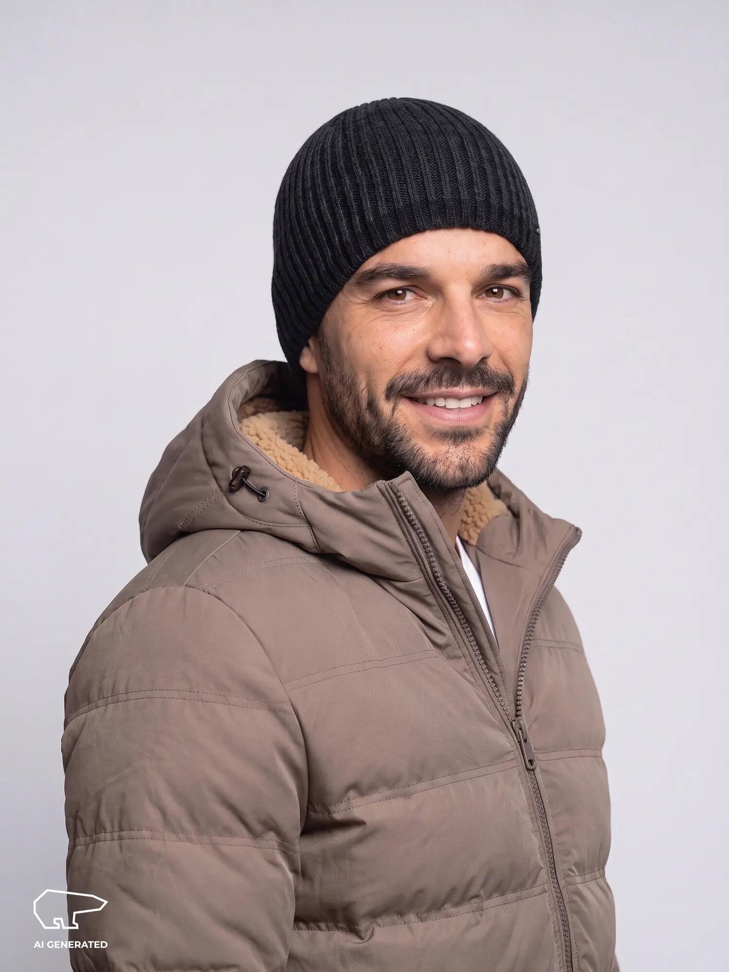 Muts Alex Beanie Heren Gebreide muts Merino 4/5
