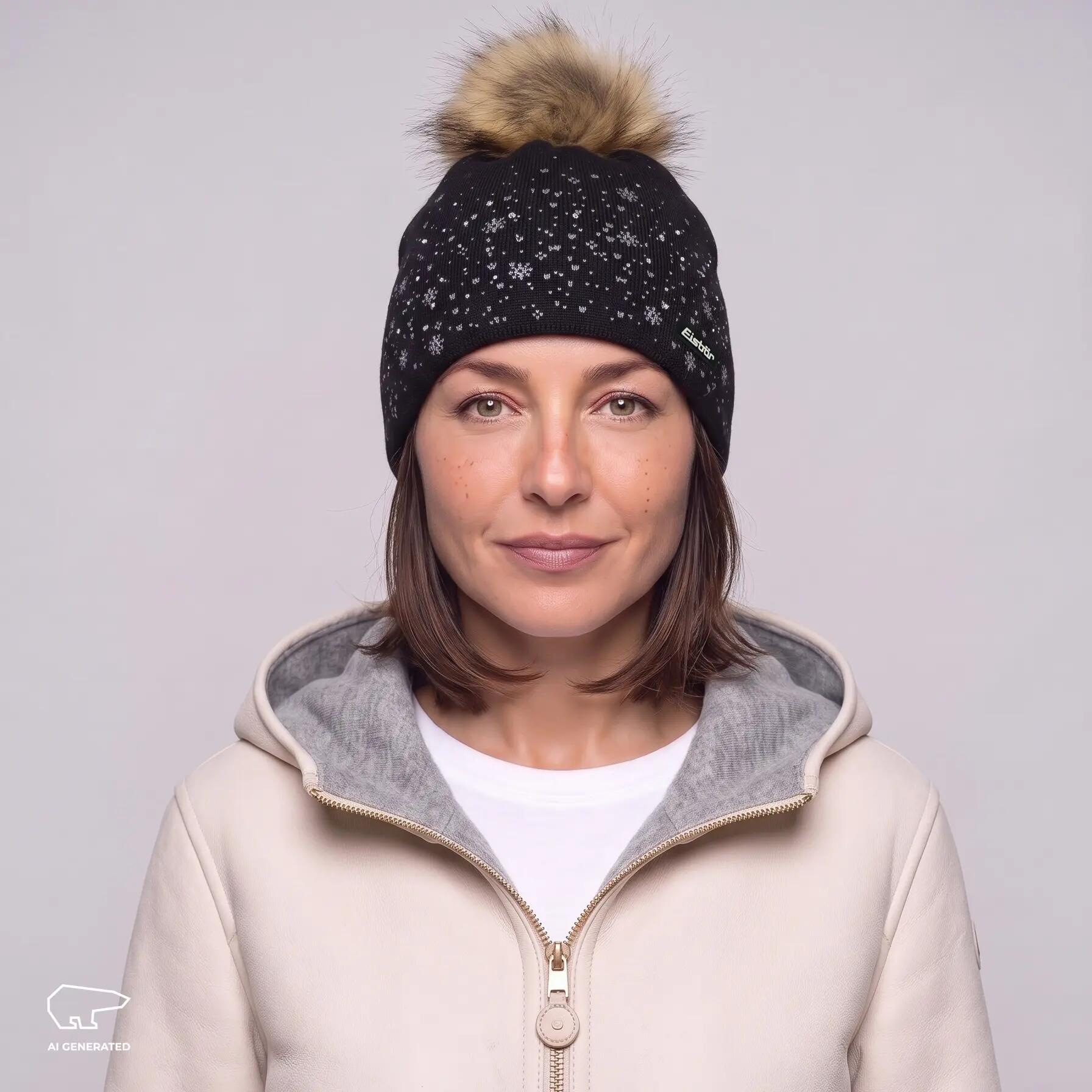Eisbär Rana Lux Crystal Mütze für Damen mit Bommel 3/5