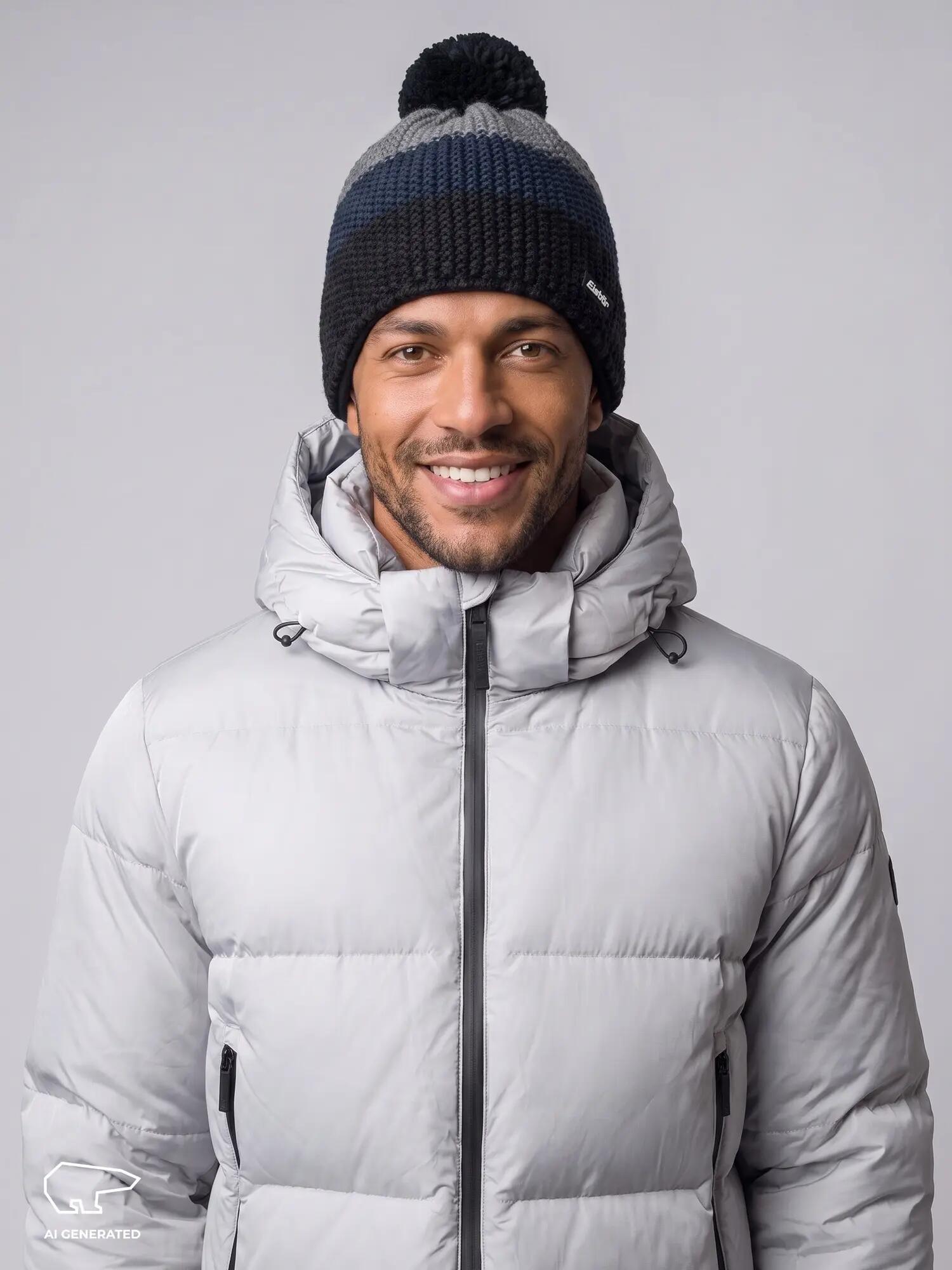 Eisbär Star Pompon MÜ Bommelmütze für Herren und Damen aus 50% Merinowolle 4/8