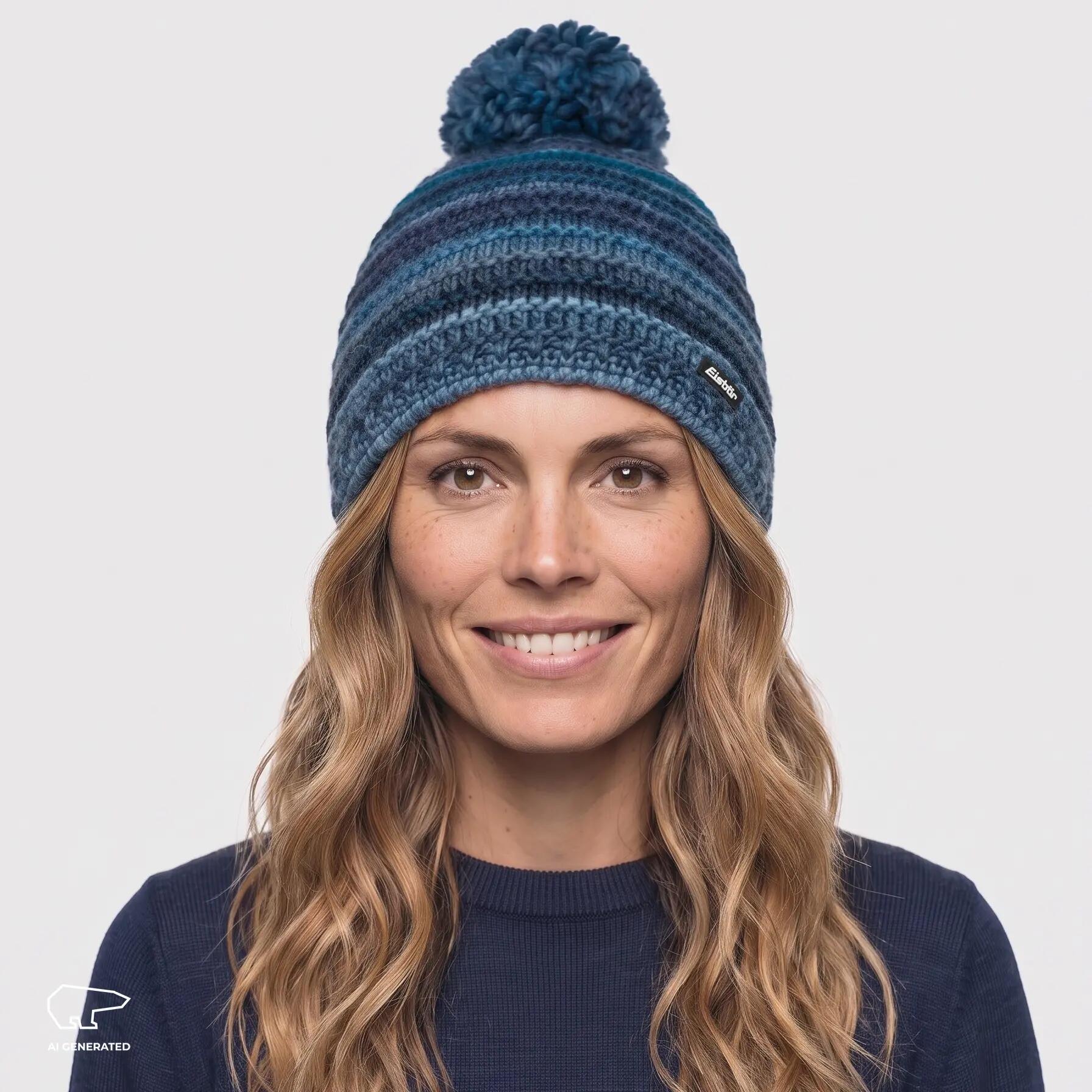 Muts Mikata Pomponmuts Heren Dames Wintermuts Fleece Pompon warm 5/7