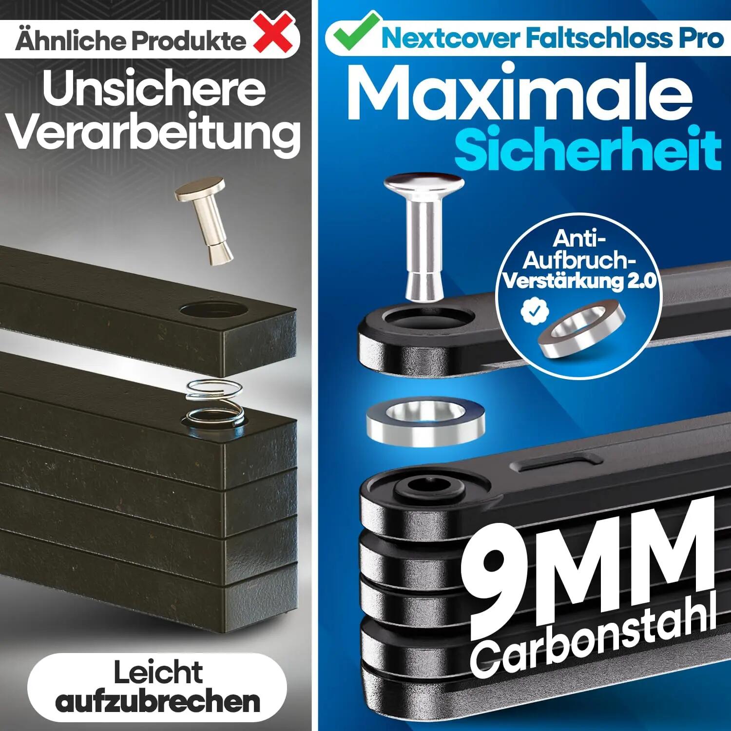 Faltschloss PRO Fahrrad FoldPro - mit SteelSecure-Technologie 7/9