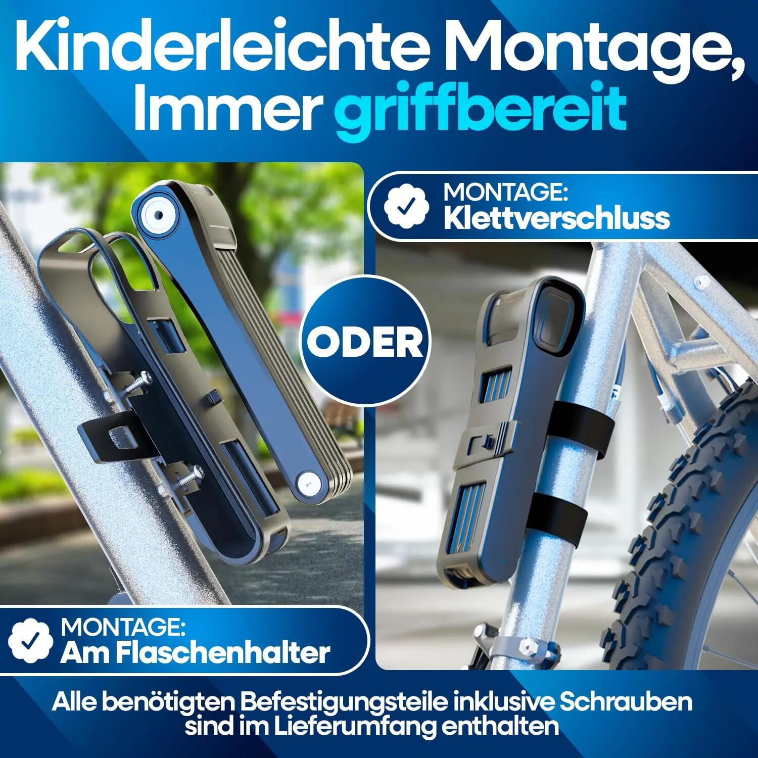 Faltschloss PRO Fahrrad FoldPro - mit SteelSecure-Technologie 6/9
