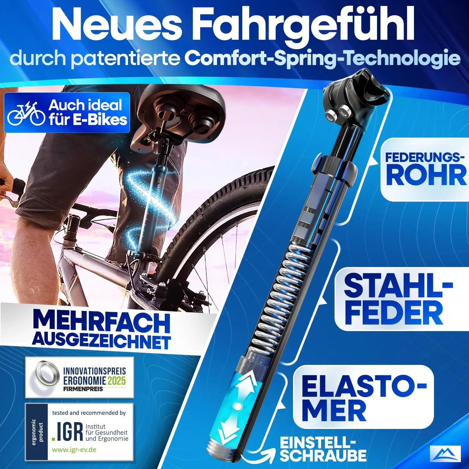 Sattelstütze gefedert - Das Original - mit Comfort-Spring Technologie 2/10