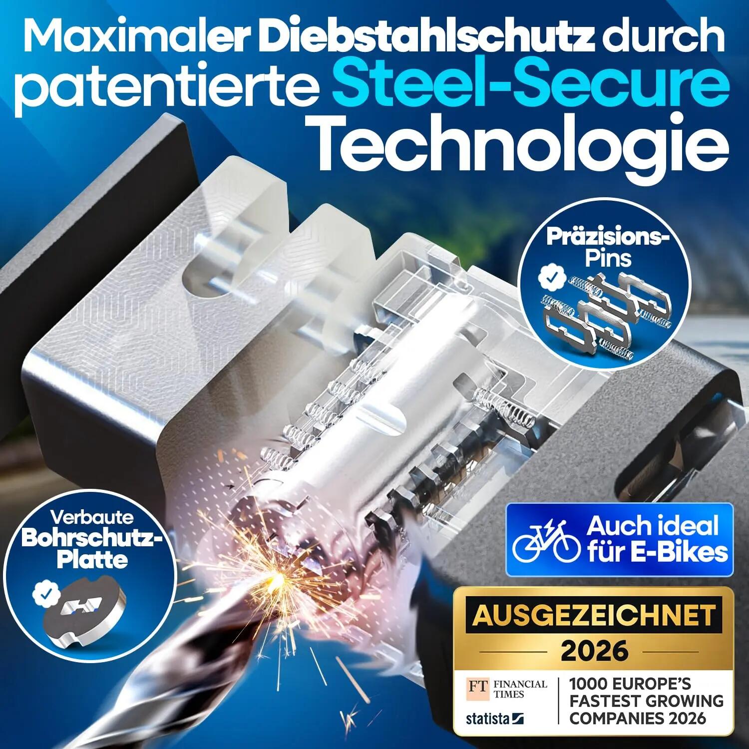Faltschloss Fahrrad FoldOne - mit SteelSecure-Technologie 2/10