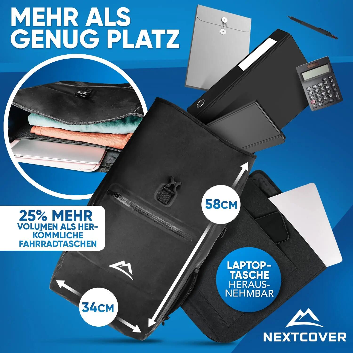 NEU 3in1 Fahrradtasche für Gepäckträger in Schwarz 6/9