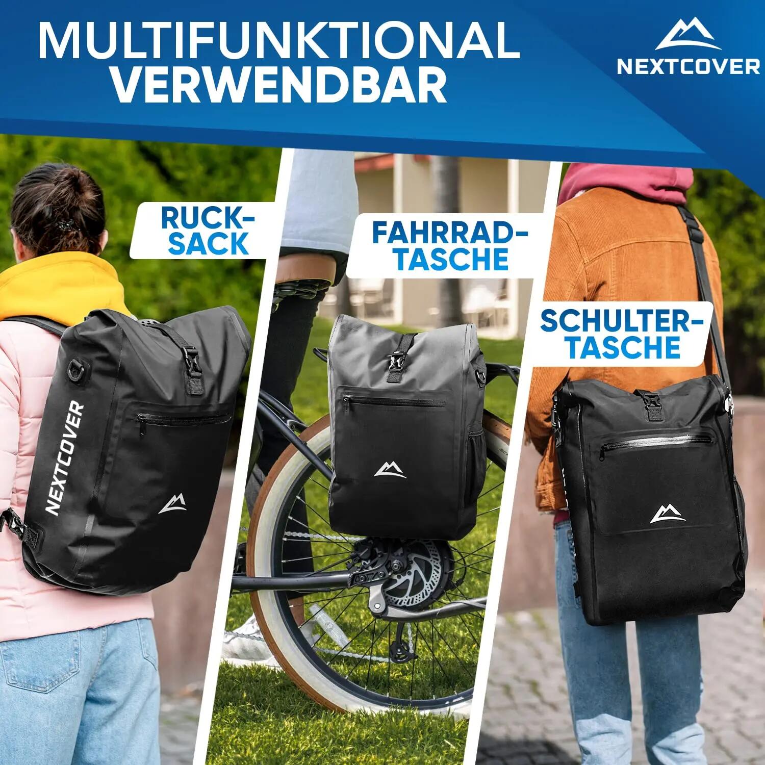 NEU 3in1 Fahrradtasche für Gepäckträger in Schwarz 2/9