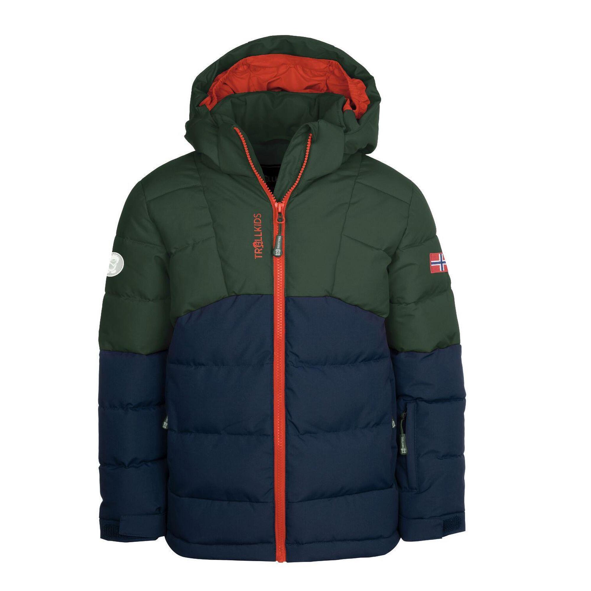 Giacca invernale da bambino Gryllefjord verde bosco/blu navy