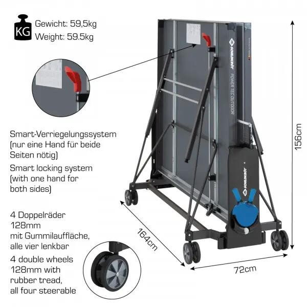 Tavolo da ping pong da esterno Schildkröt "PowerTec 7/9